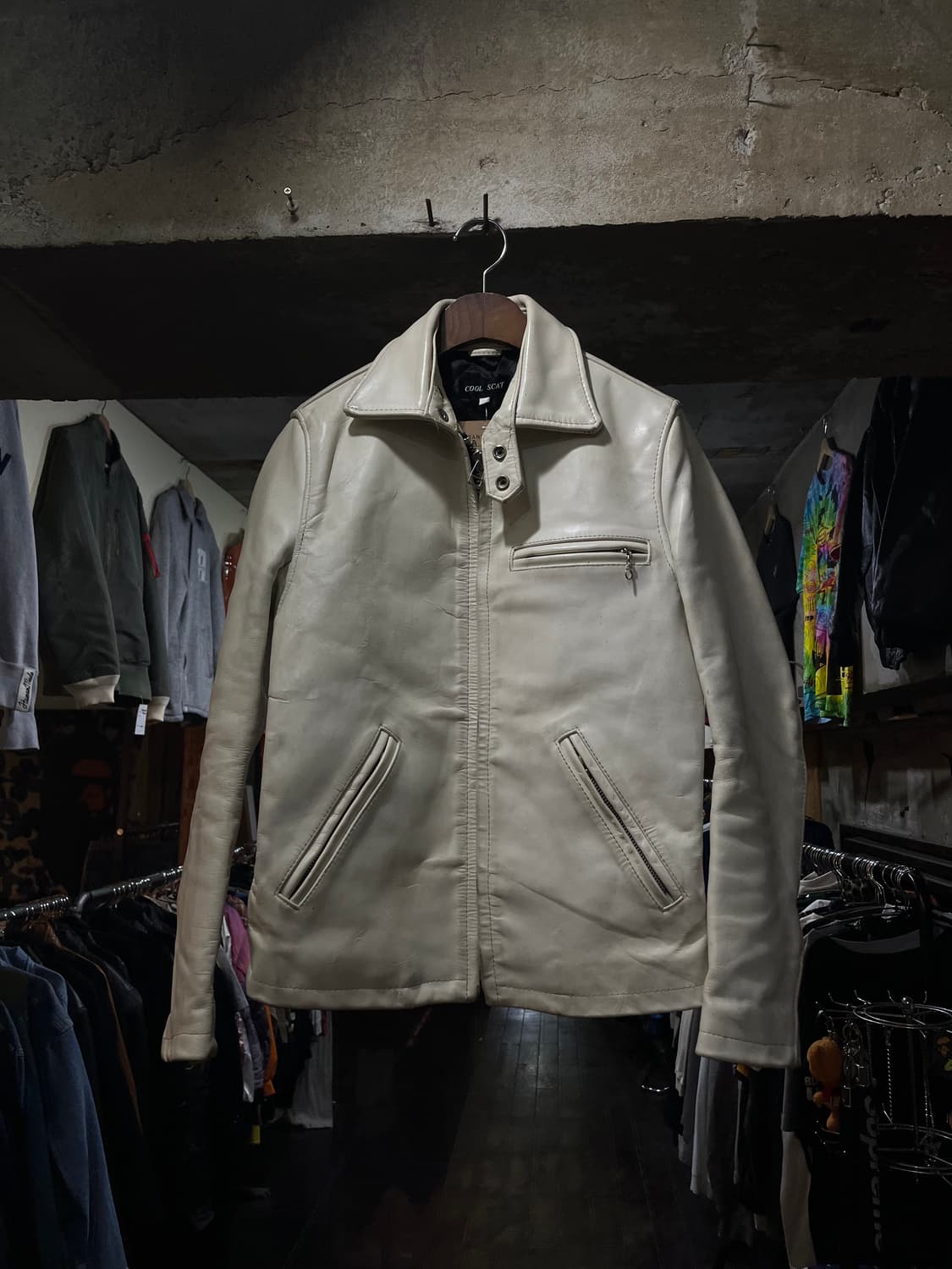 COOL SCAT 쿨스캐트 소가죽 싱글 레더 자켓 상품이미지2