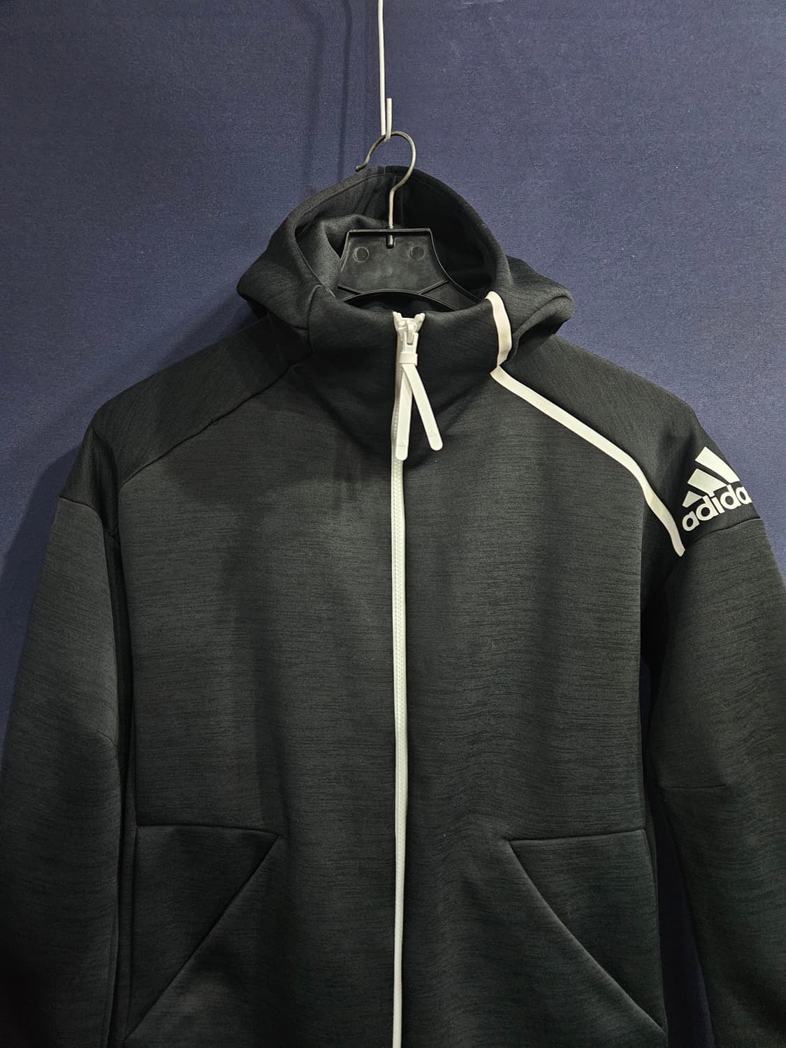 아디다스 블랙차콜 남성 슬림핏 95 후드집업  상품이미지7