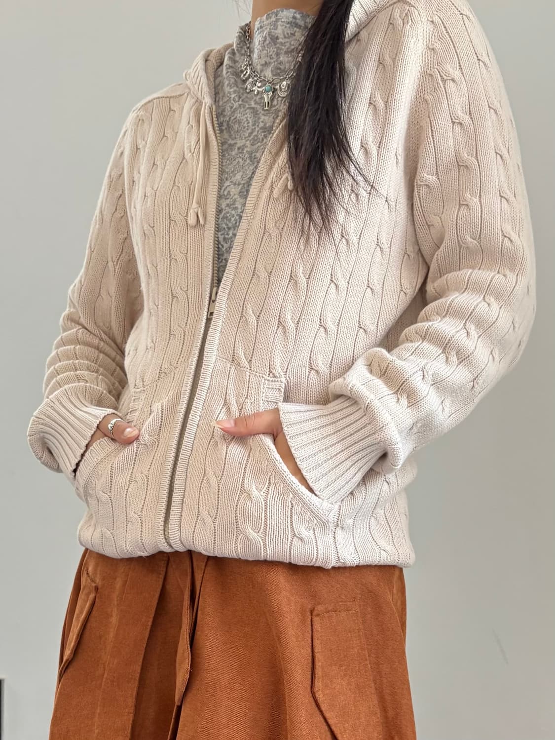 그레이 플라워 긴팔티 상품이미지4