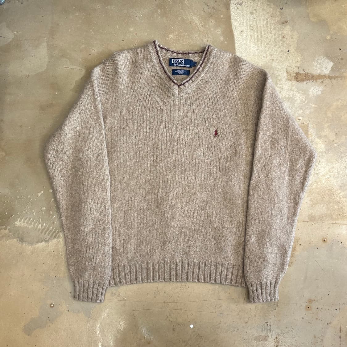 L 폴로랄프로렌 베이지 브이넥 니트 상품이미지2