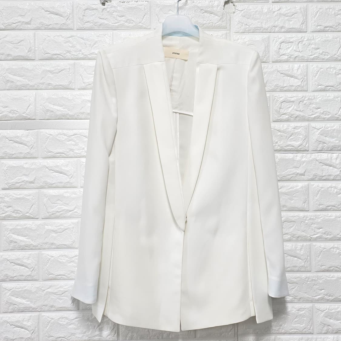 한섬 시스템 화이트 노카라 자켓 M 상품이미지1