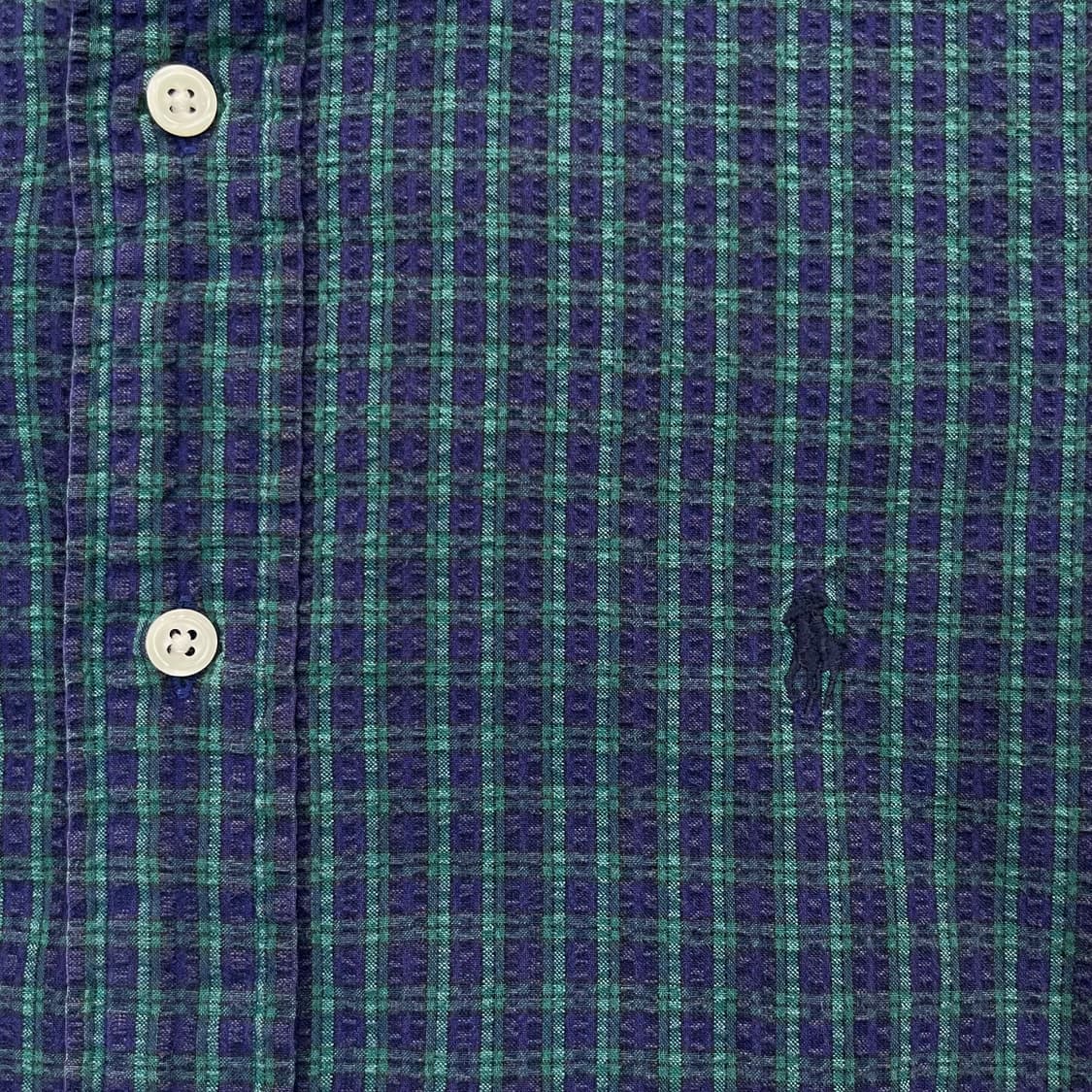 90's 폴로 시어서커 1/2 셔츠 XL 상품이미지3