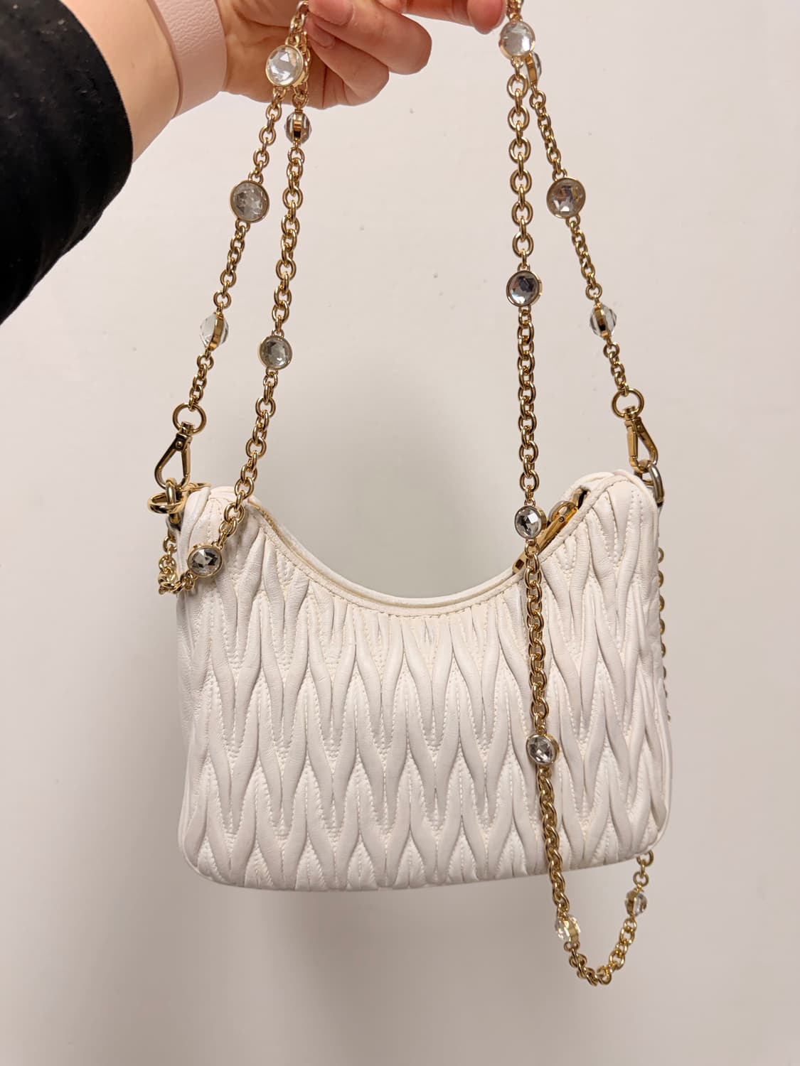 [정품] 미우미우 마테라쎄 나파 화이트 숄더백 5BH211 상품이미지5