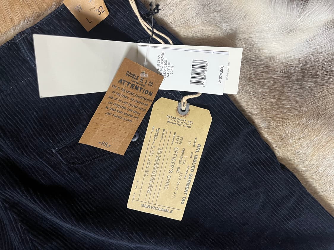 RRL 오피서핏 코듀로이 치노팬츠 인디고 네이비 상품이미지3