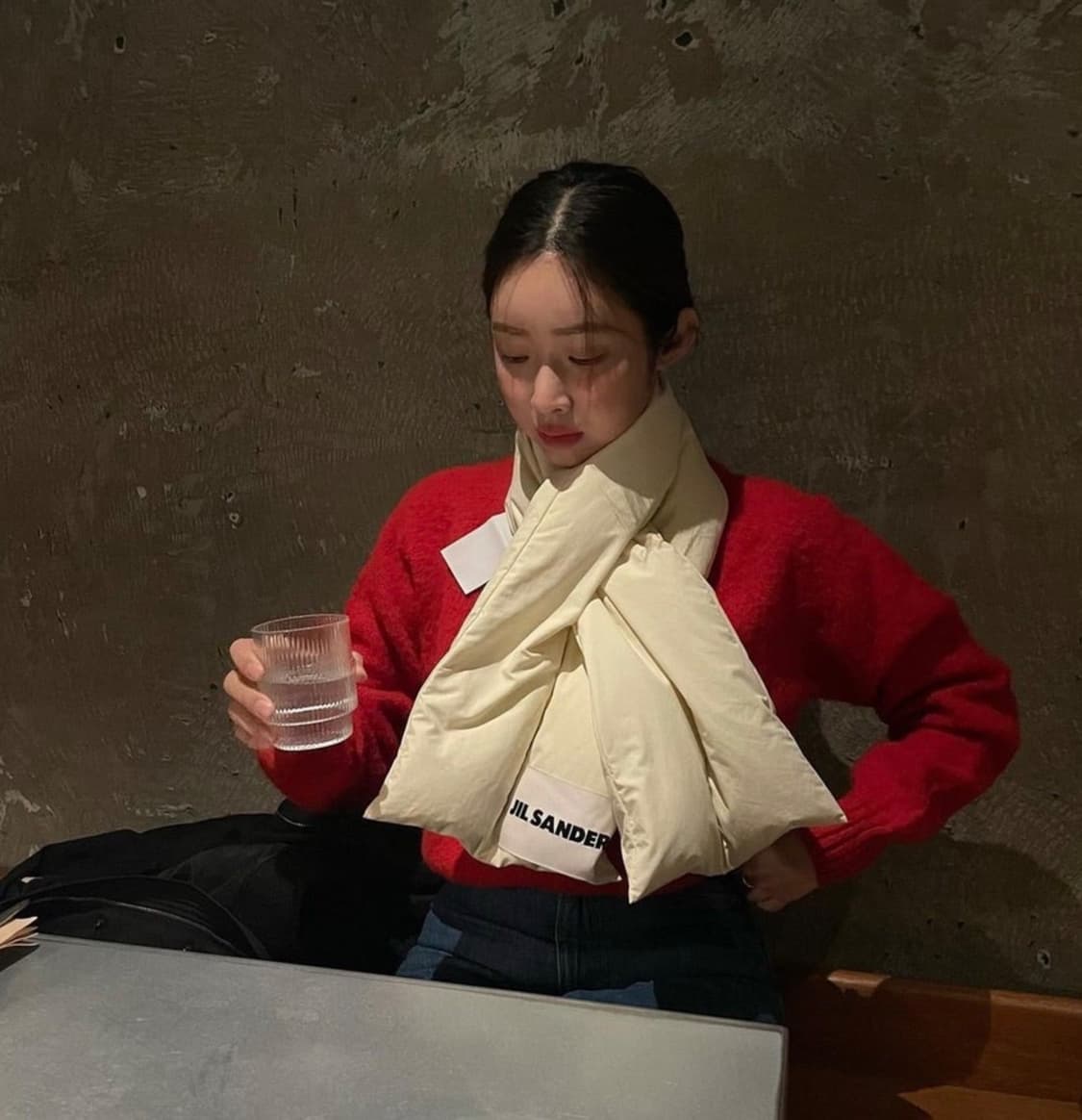 질샌더 머플러 아이보리 크림컬러 정품 새제품 선물용 추천 상품이미지1