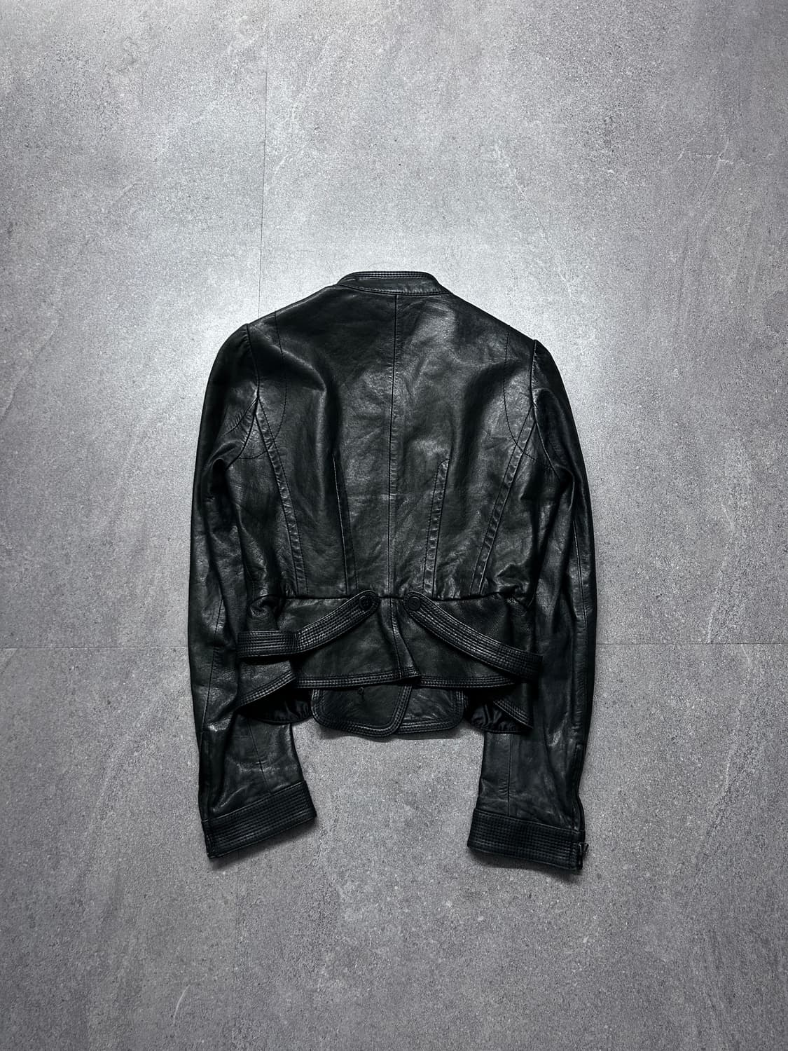 사선 지퍼 하이브리드 클로징 램스킨 자켓 상품이미지5