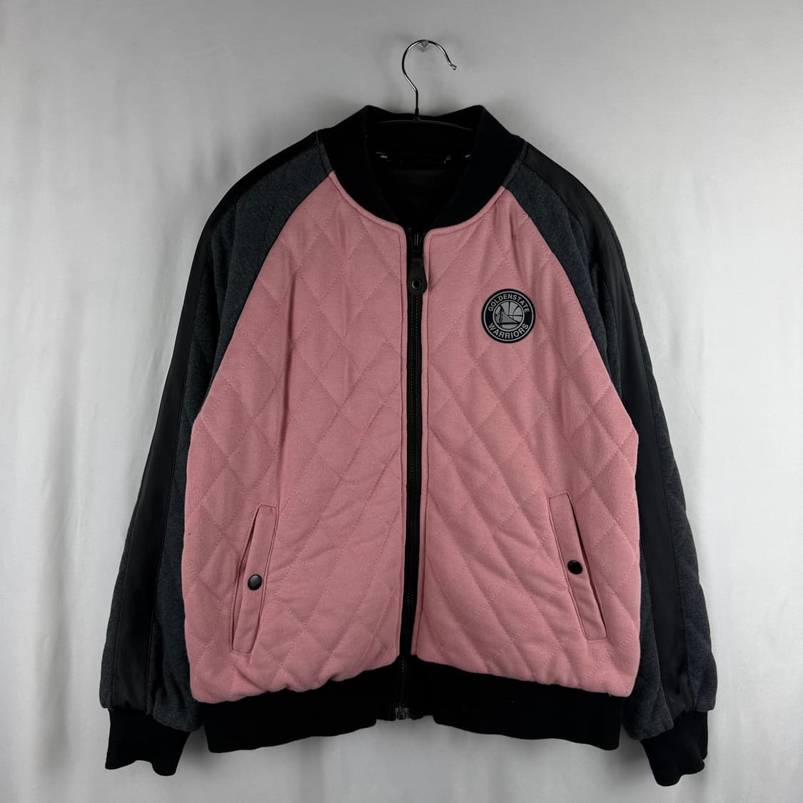 (무료배송)XS) NBA 우먼스 실리콘 와펜 퀄팅 집업 핑크 상품이미지2