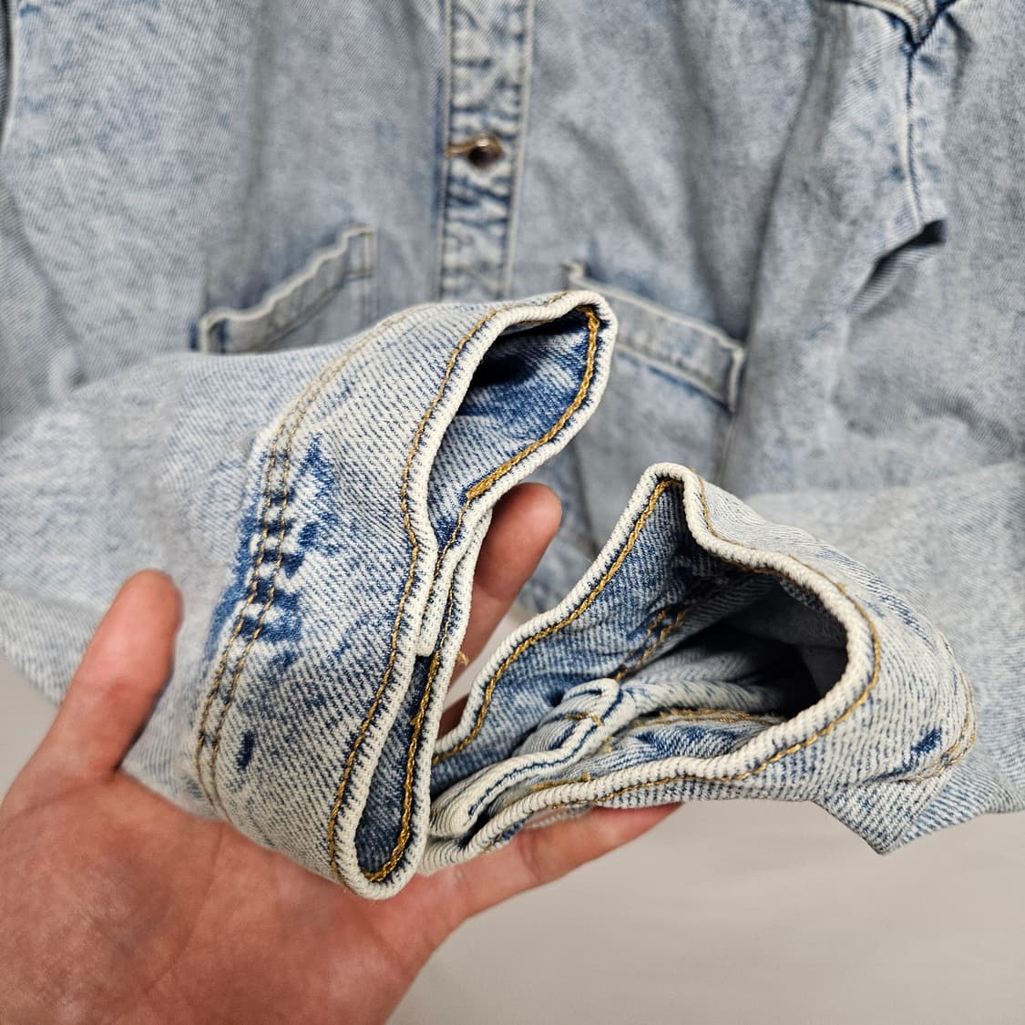 자라 세미 크롭핏 오버 데님 자켓 S 상품이미지4