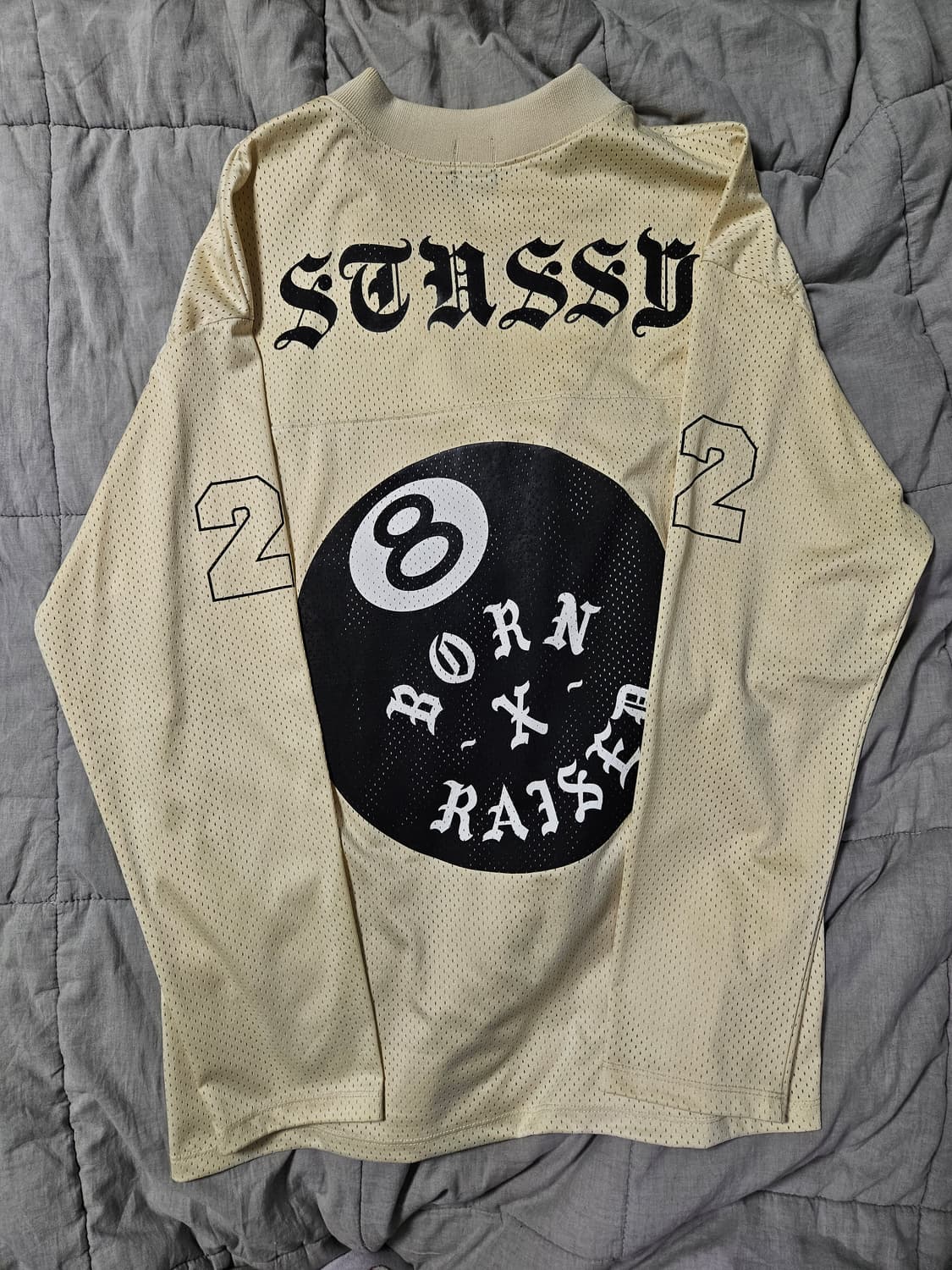 [L]스투시x본앤레이즈드 풋볼 저지 크림 상품이미지2