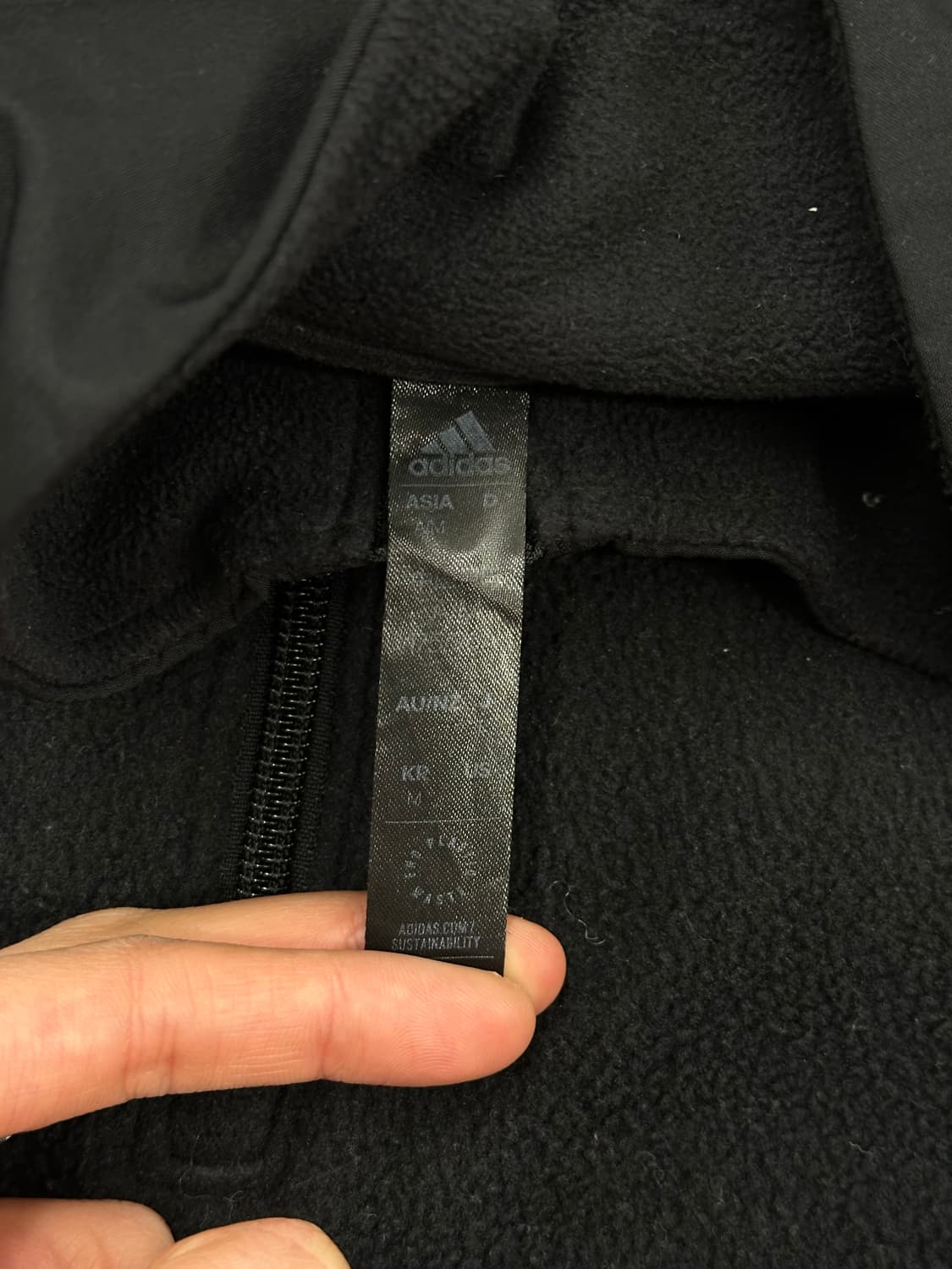 L)아디다스 빈티지 에센셜 리플렉트 인 더 다크 폴라 플리스 하프집업 상품이미지5