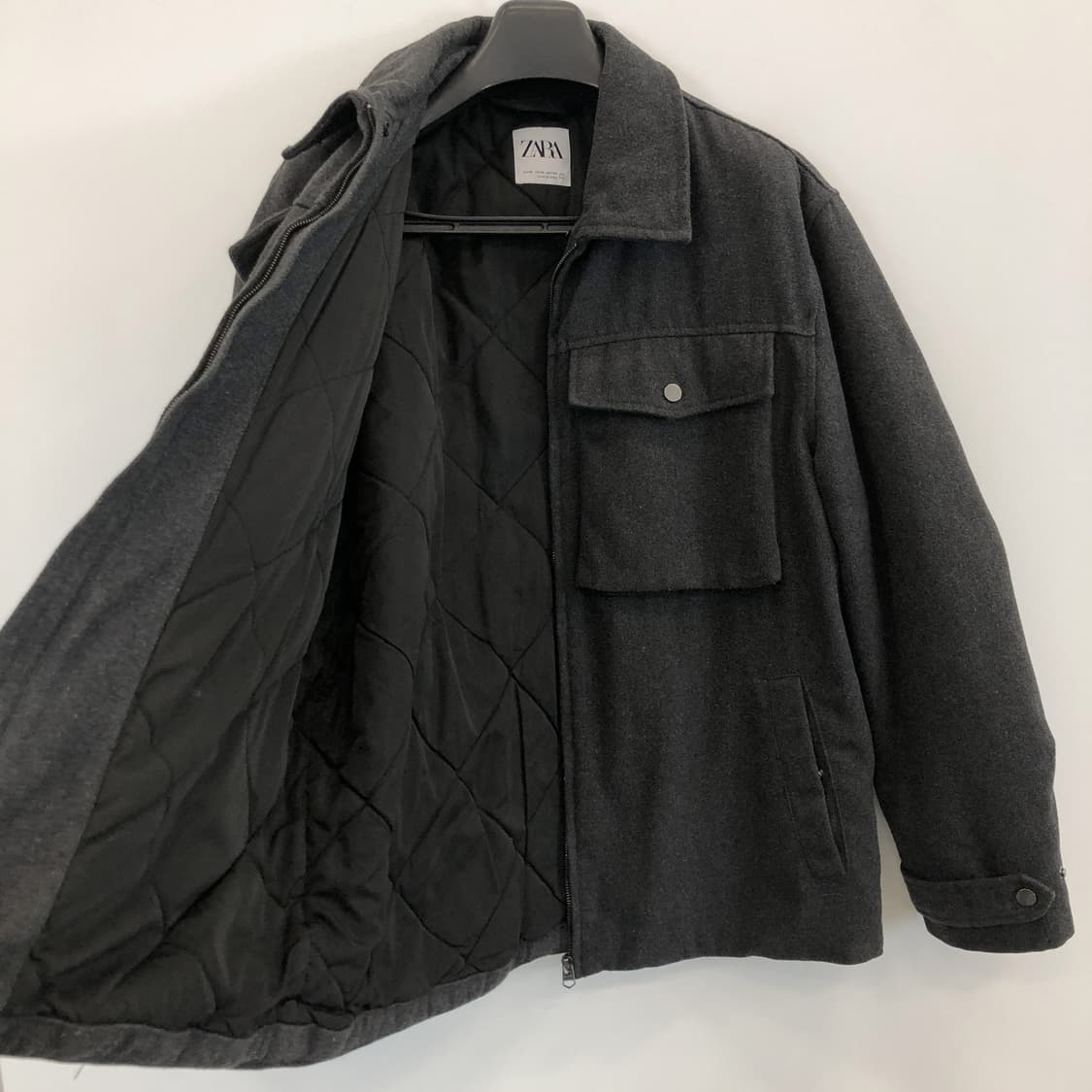 자라 울 모직 패딩셔츠 XL 누빔안감  상품이미지5