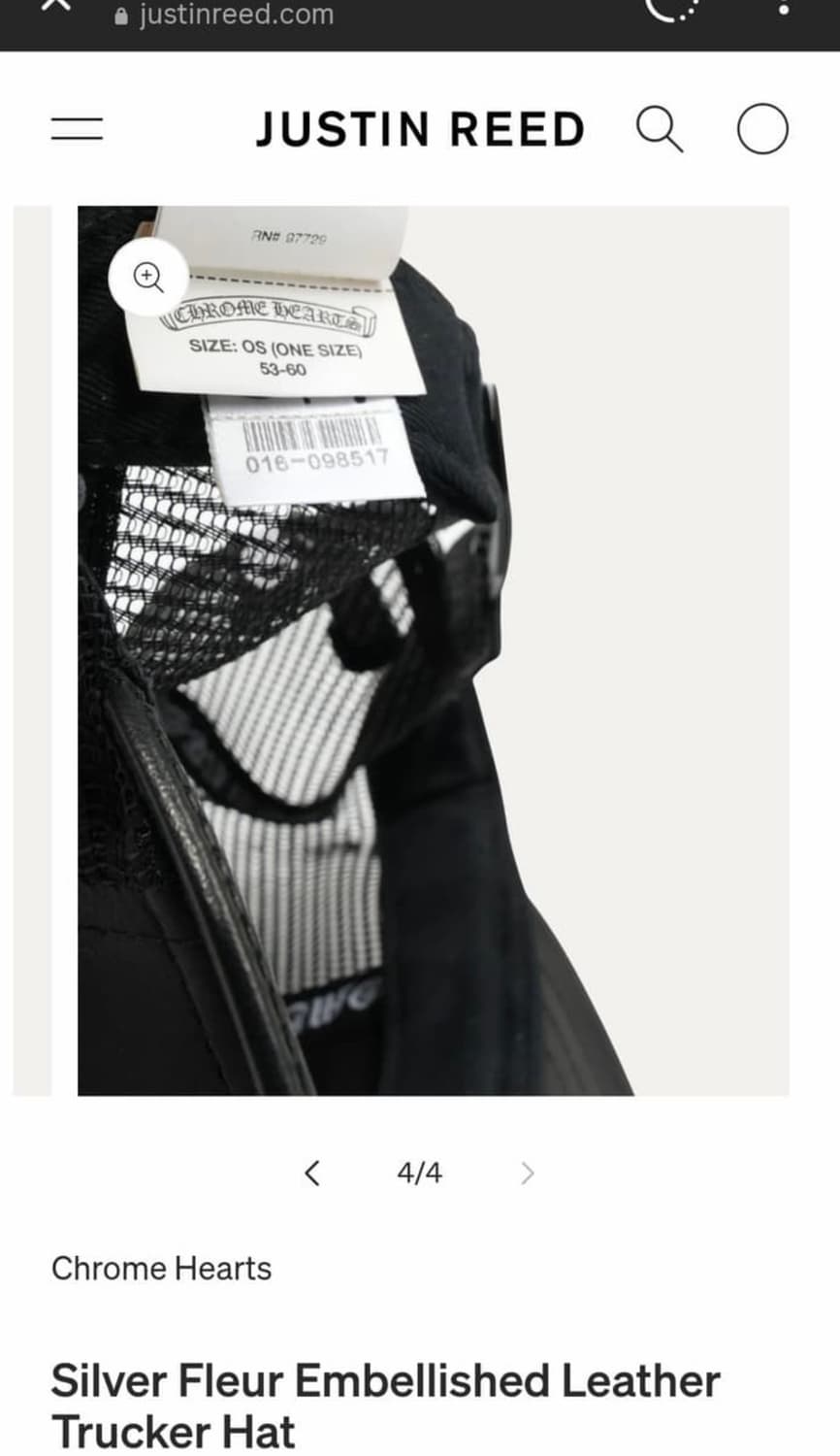 크롬하츠 플레어 참 레더 트러커 햇 상품이미지9