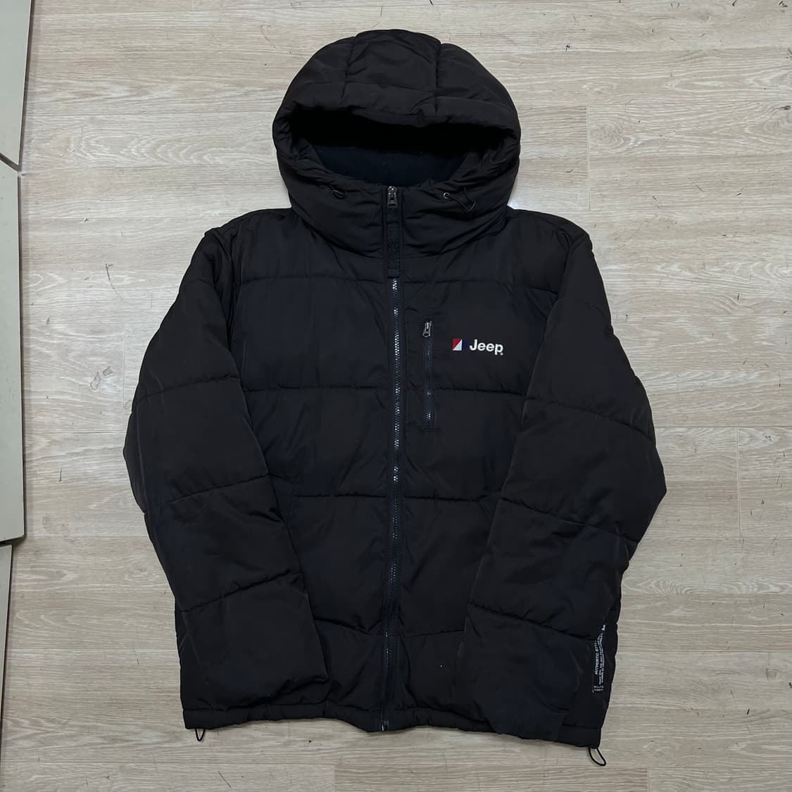 지프 Jeep 레터링 로고 후드 볼 타입 패딩 점퍼 [블랙] L/100 상품이미지1