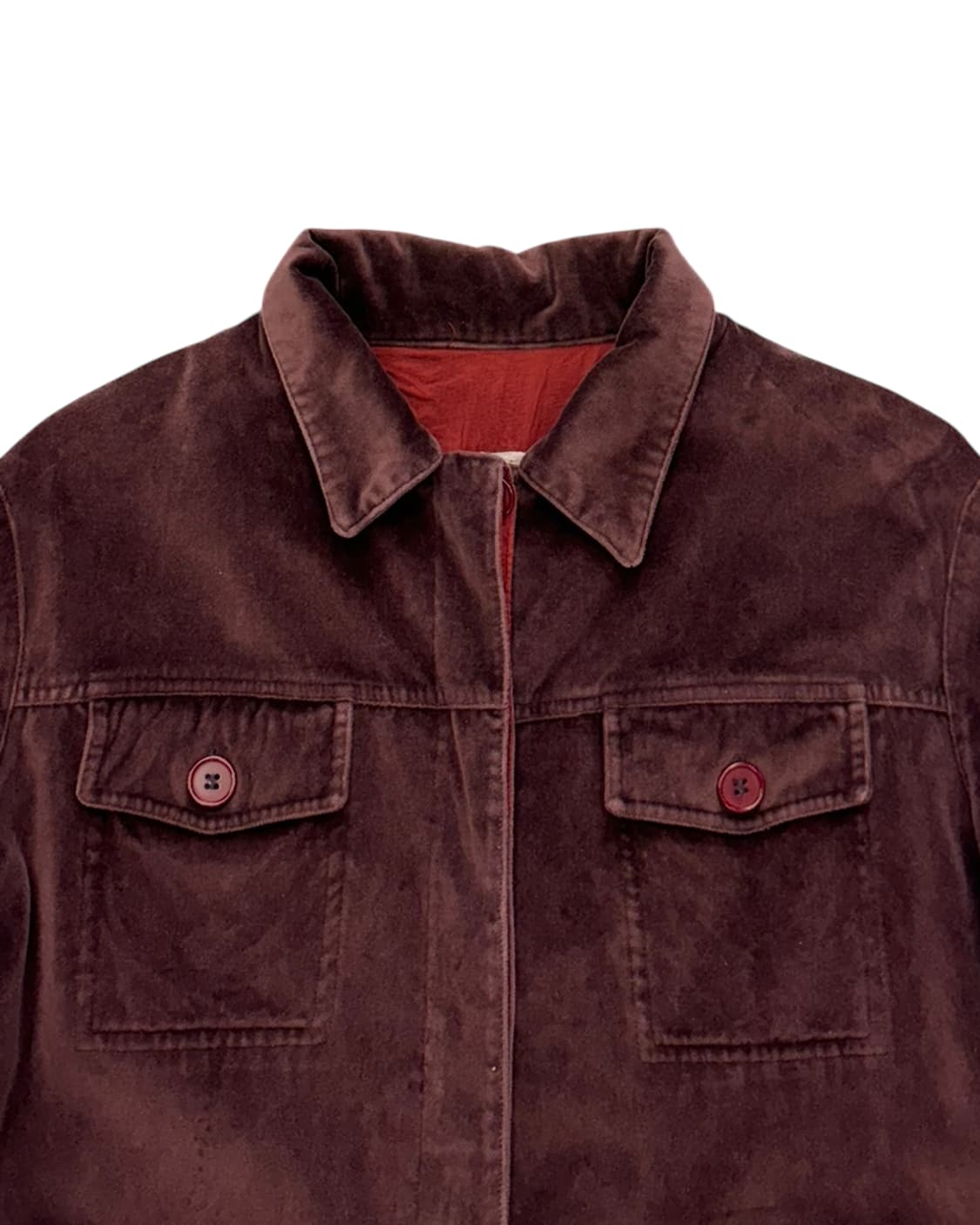 헬무트 랭 97AW 파이핑 디테일 버건디 벨벳 자켓 상품이미지7