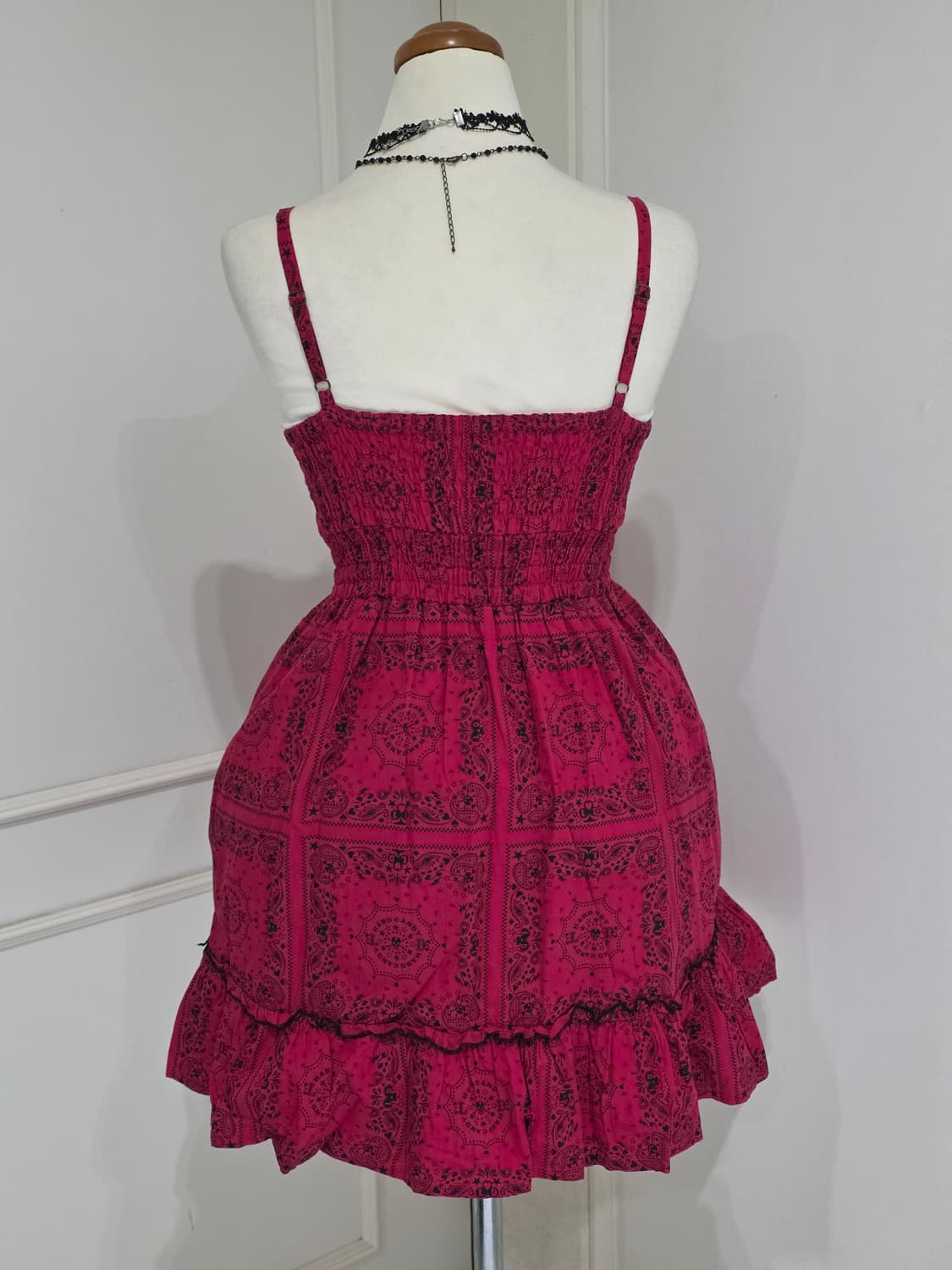 고전 리즈리사돌)일본빈티지 오네갸루 레드스컬 아메카지 고딕로리타캉캉원피스 상품이미지4