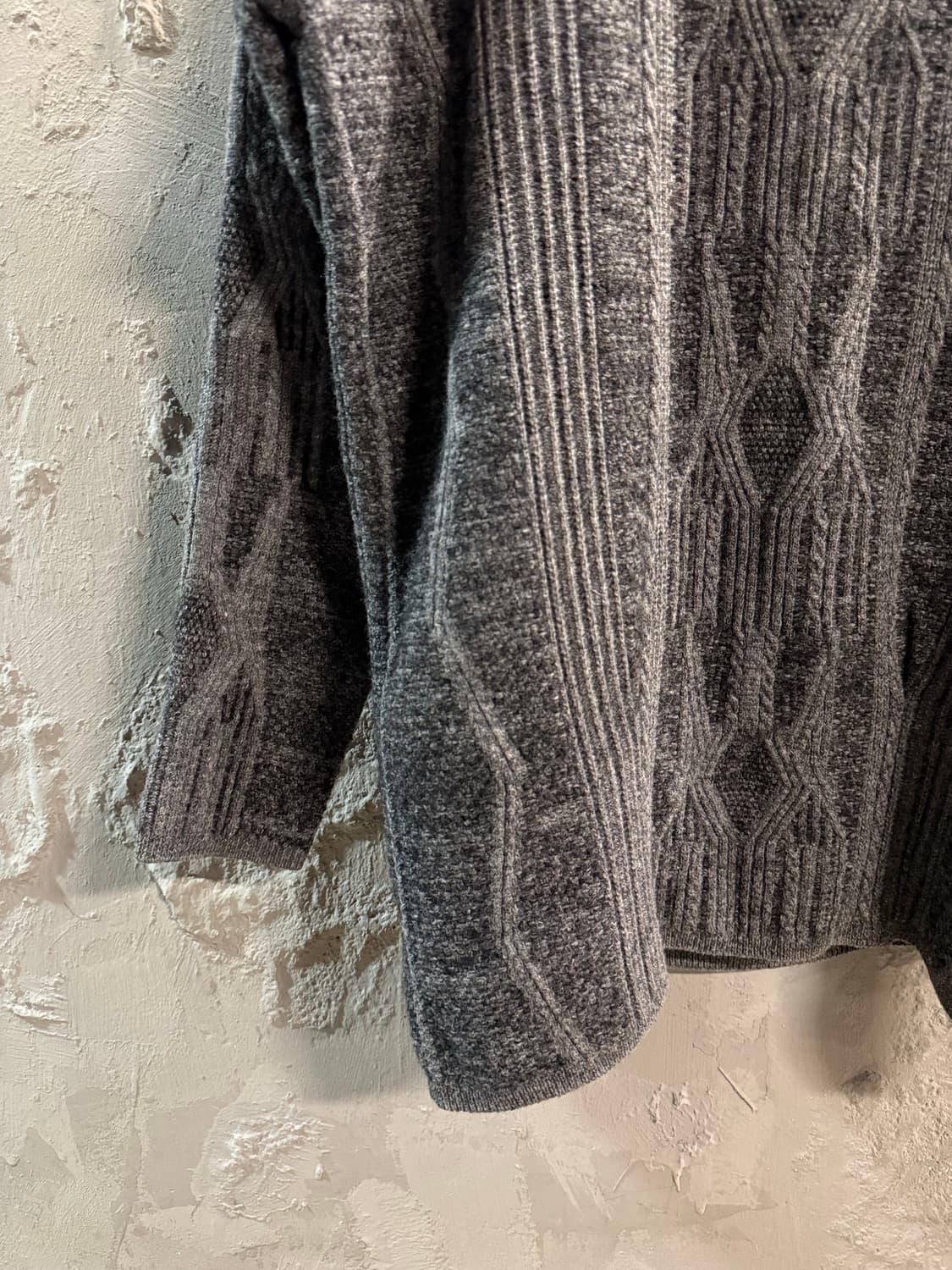 90 시스템 SYSTEM 케이블 니트 스웨터 그레이 상품이미지2