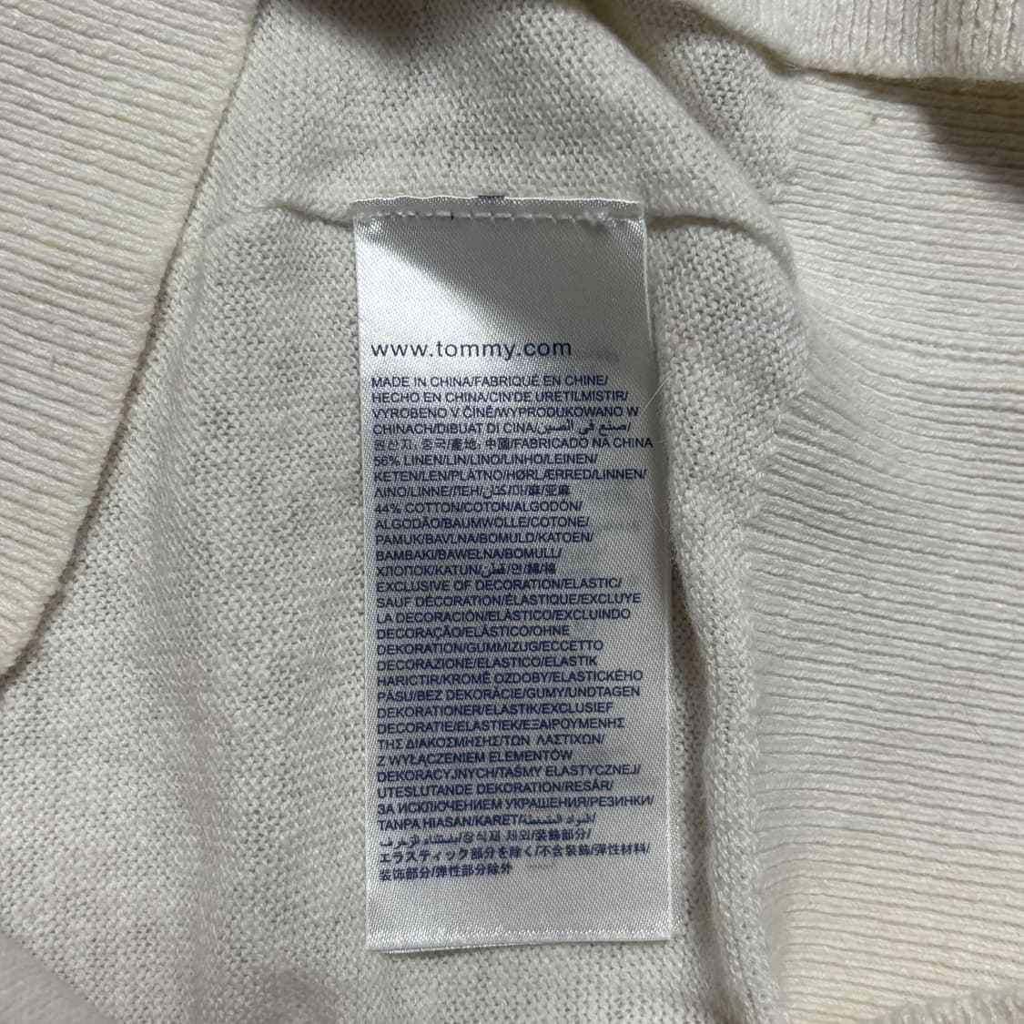XS 타미힐피거 여성용 화이트 브이넥 가디건 상품이미지5