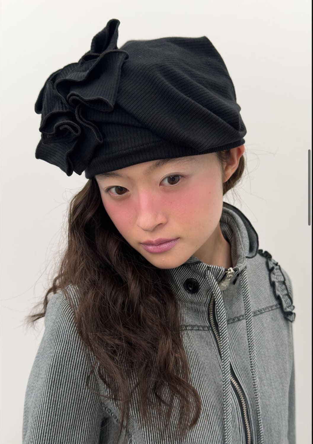 (새상품)TypeService 개더드 비니 블랙 상품이미지2