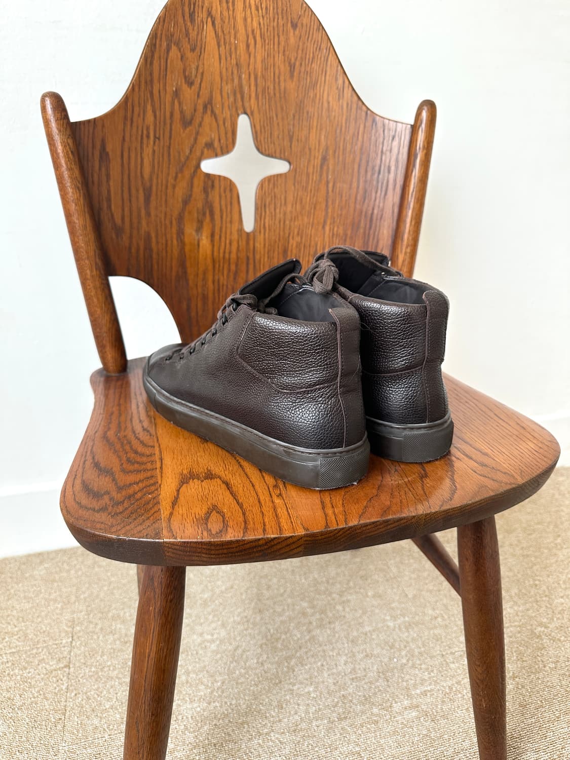 발렌시아가 아레나 다크브라운 레더 하이탑 상품이미지4