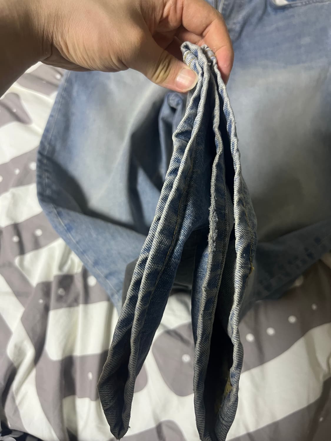 다이브인 루즈드 와이드 데님 0 워시드 블루 상품이미지3