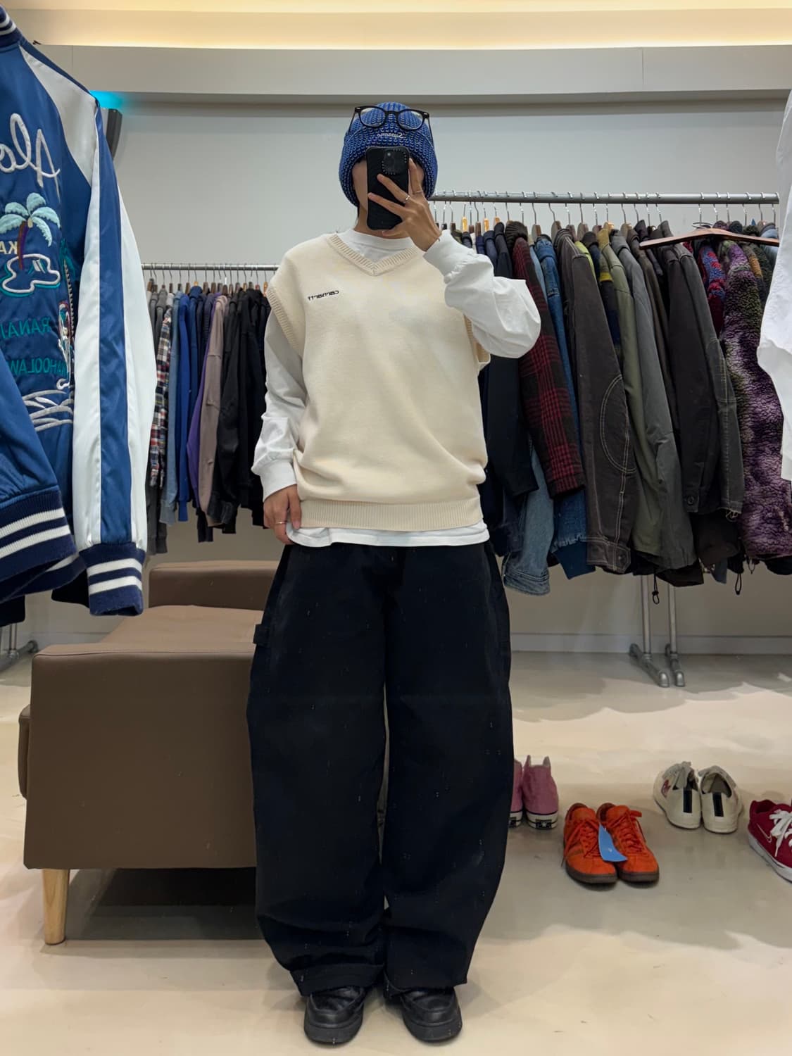 칼하트 WIP 스크립트 니트 베스트 상품이미지4