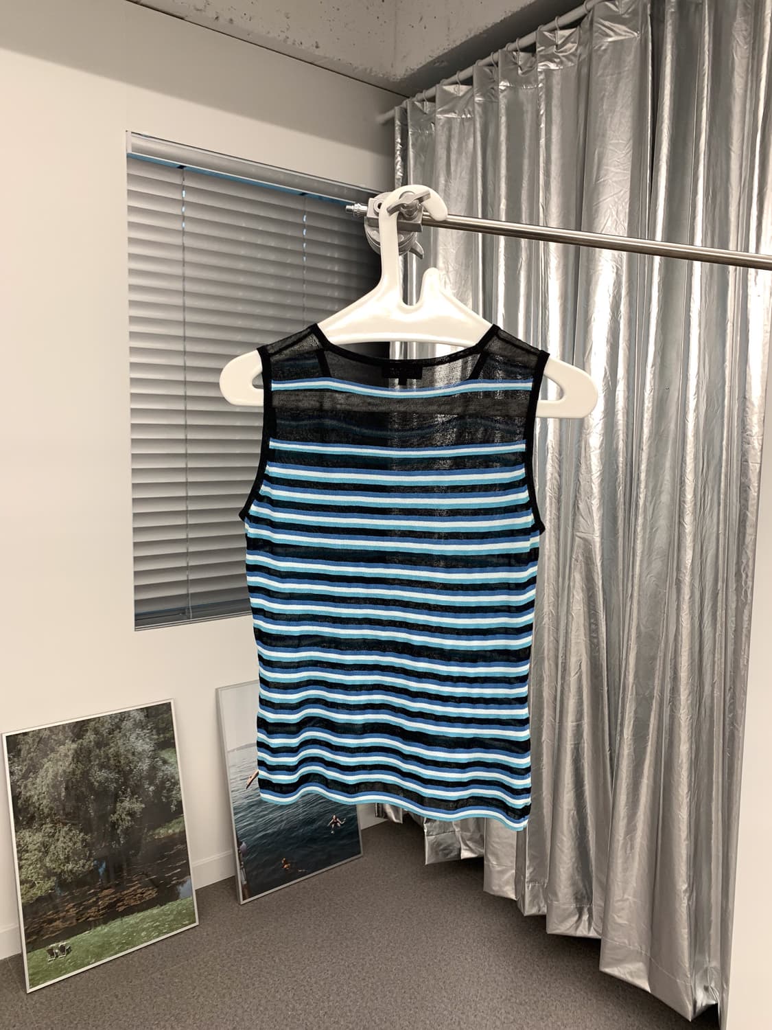 85-90 랑방 슬리브리스 시스루 탑  상품이미지3