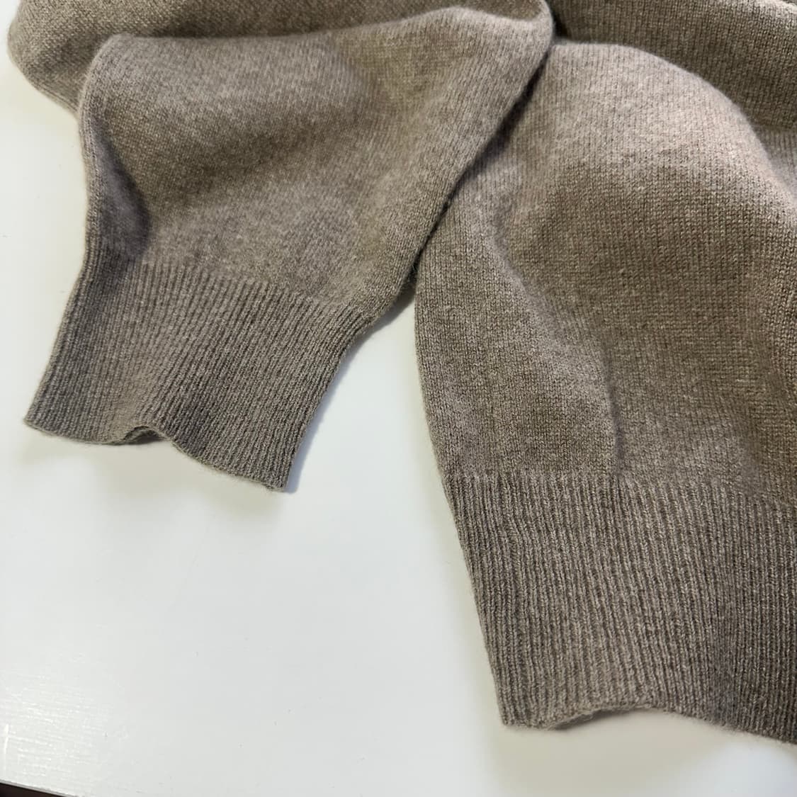 L 100 카운테스마라 딥베이지 루즈핏 캐시미어100% 카라넥니트 상품이미지3