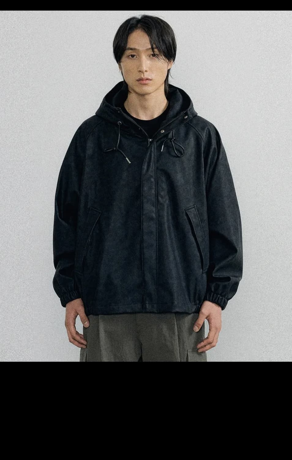 어널러코트 비건레더 후드 점퍼 상품이미지1