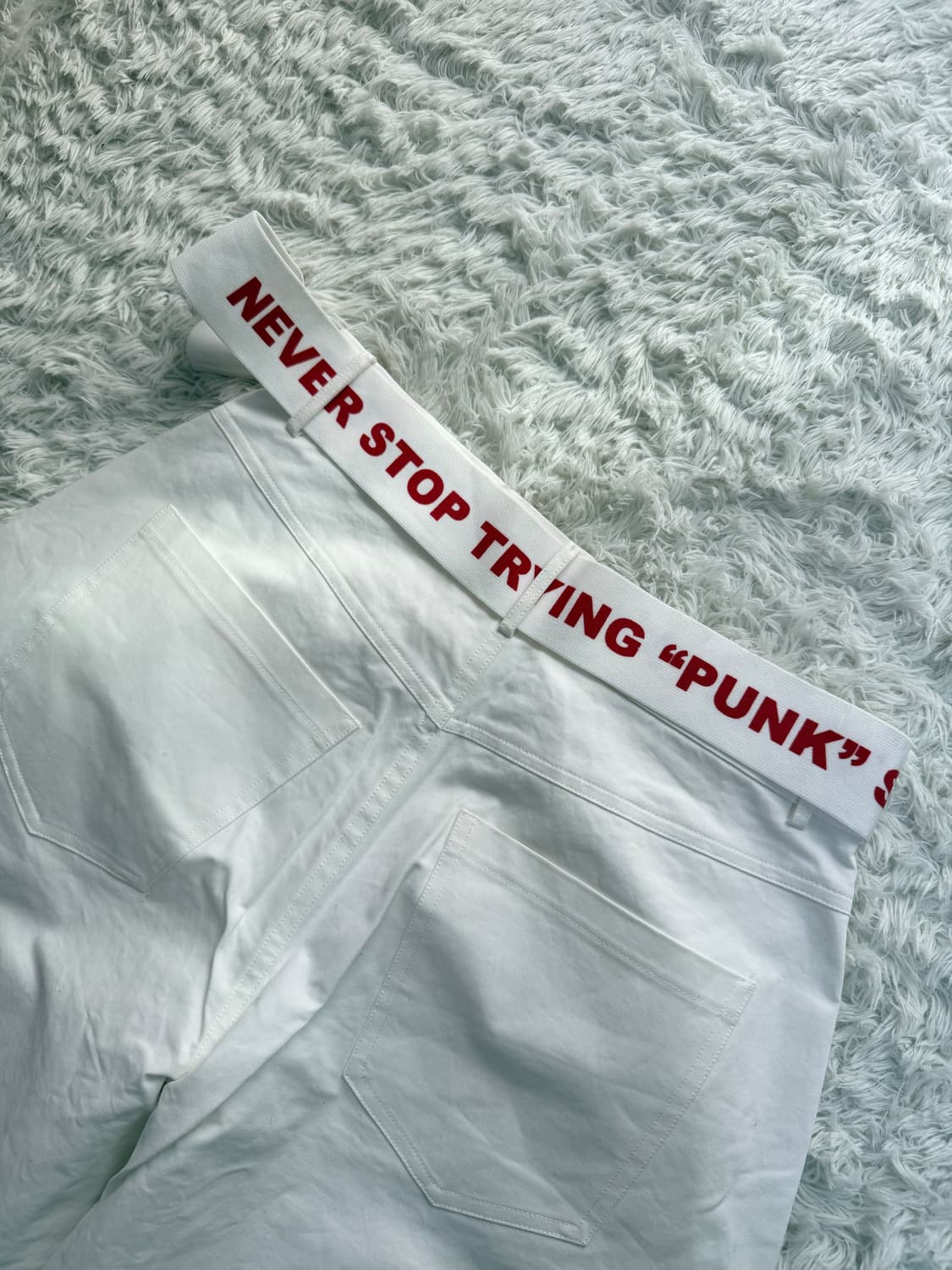 24ans 그래픽 와이드 팬츠 (White/Red) 상품이미지3