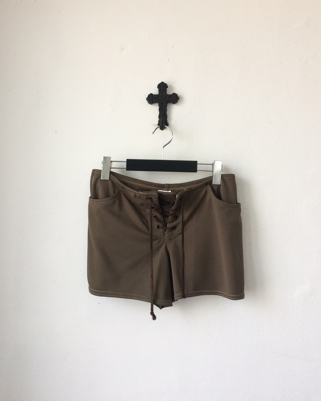 Lace up point short 상품이미지1