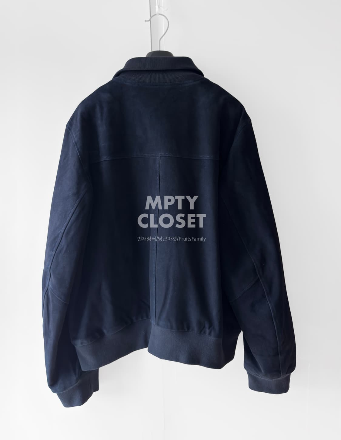 [M] COS 컬렉션 하이넥 스웨이드 플라이트 자켓 네이비 상품이미지3