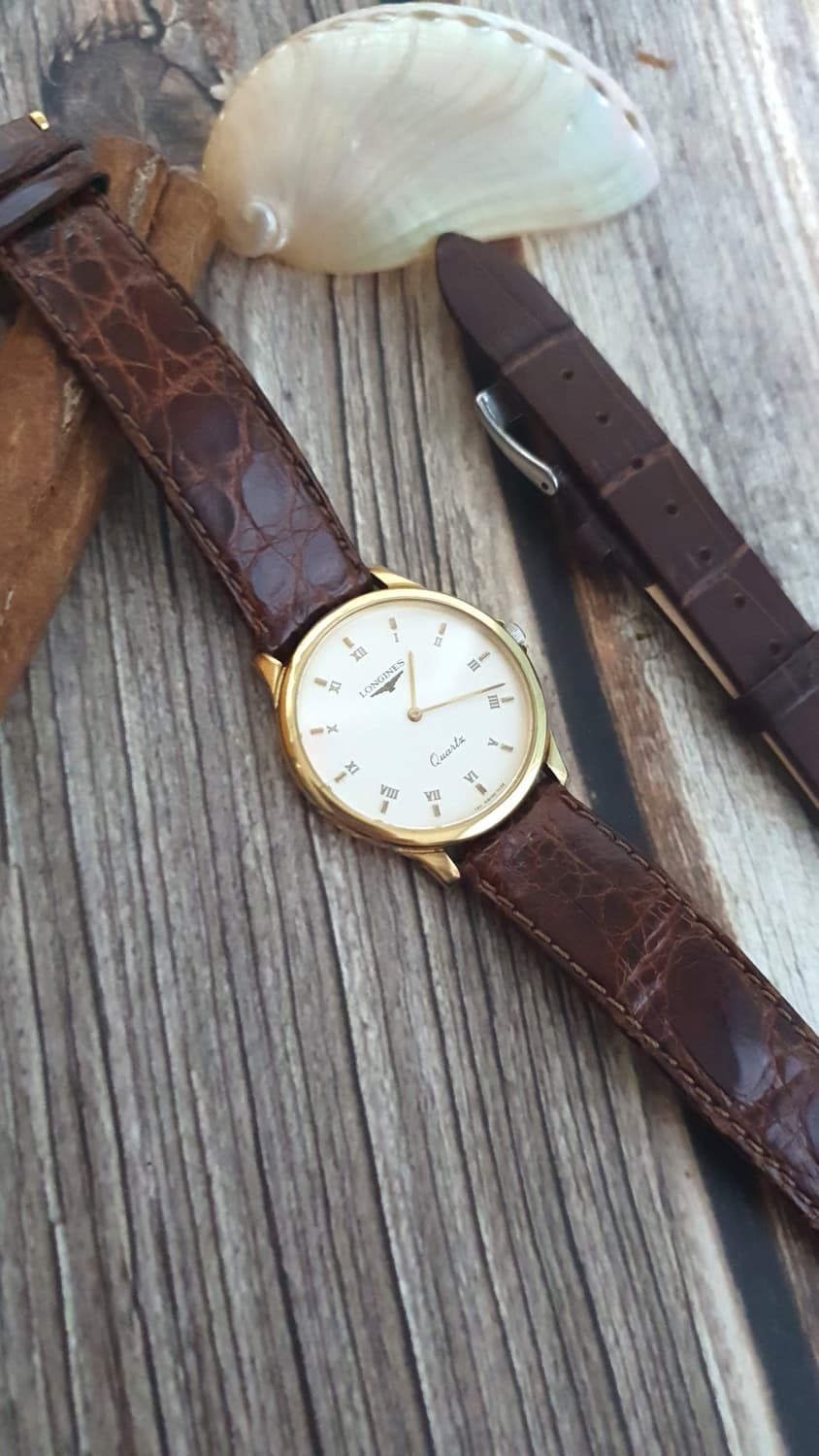 정품 론진 클래식 140.7038 남여공용 악어가죽 시계(새스트랩 포함) 상품이미지1