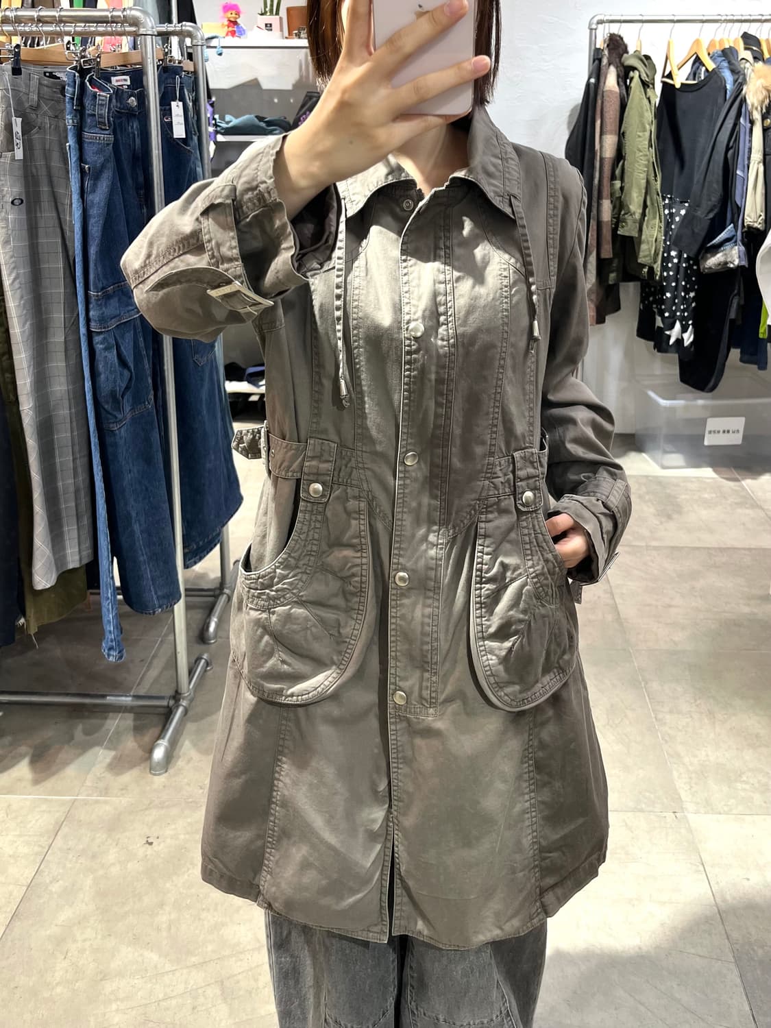 일본 빈티지 모리걸 핀턱 야상 자켓 상품이미지1
