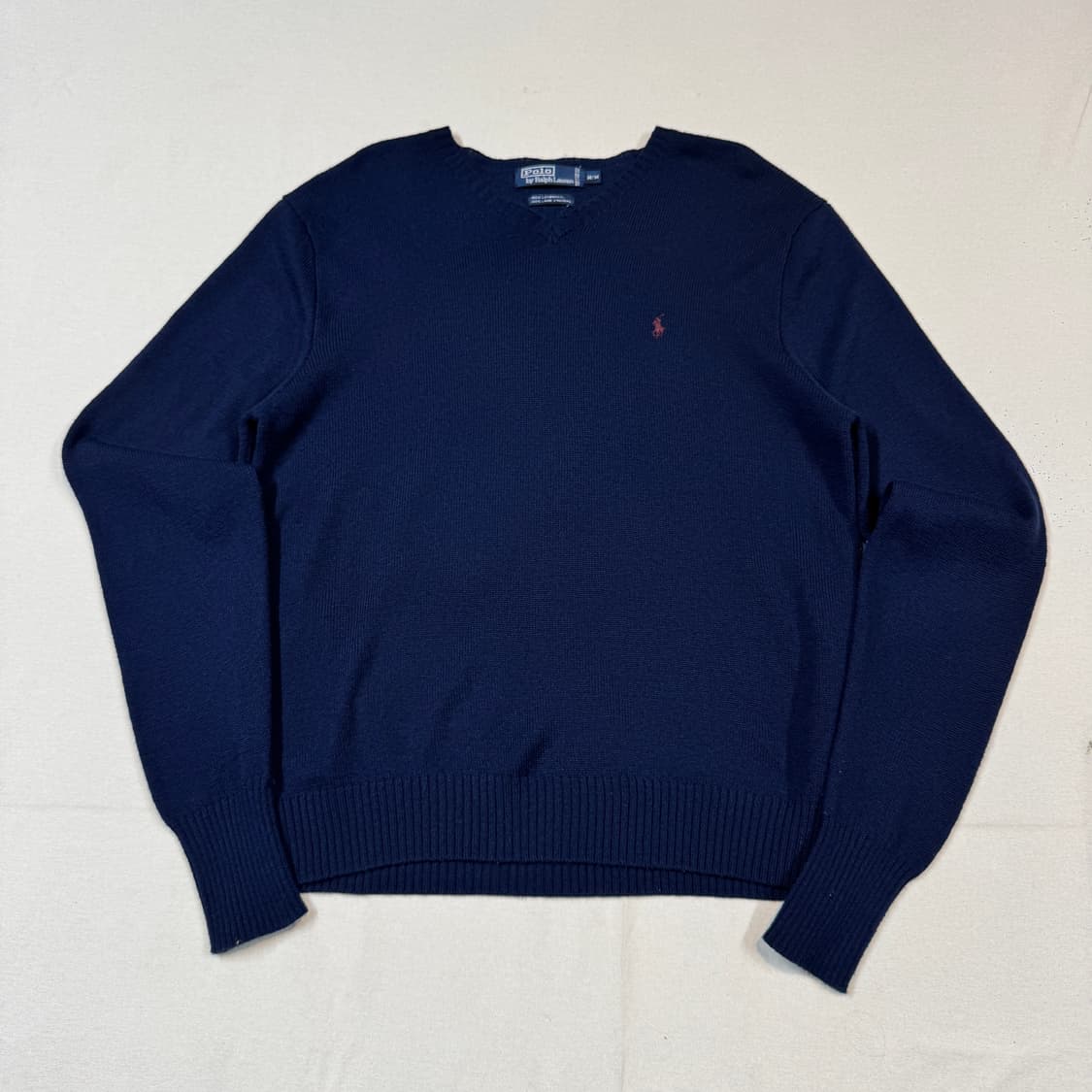 M) 폴로 랄프로렌 램스울 브이넥 니트 네이비 상품이미지1