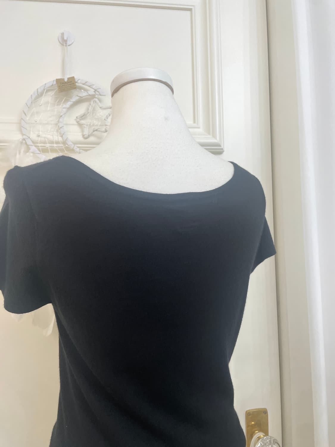 EF-DE black v-neck beads point knit top 상품이미지4