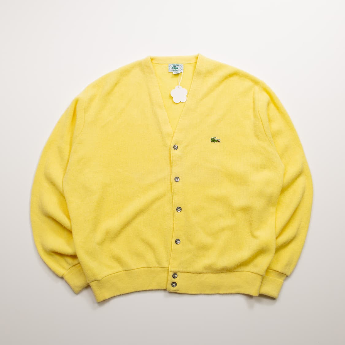 80s IZOD 라코스테 아크릴 가디건 옐로우 상품이미지2