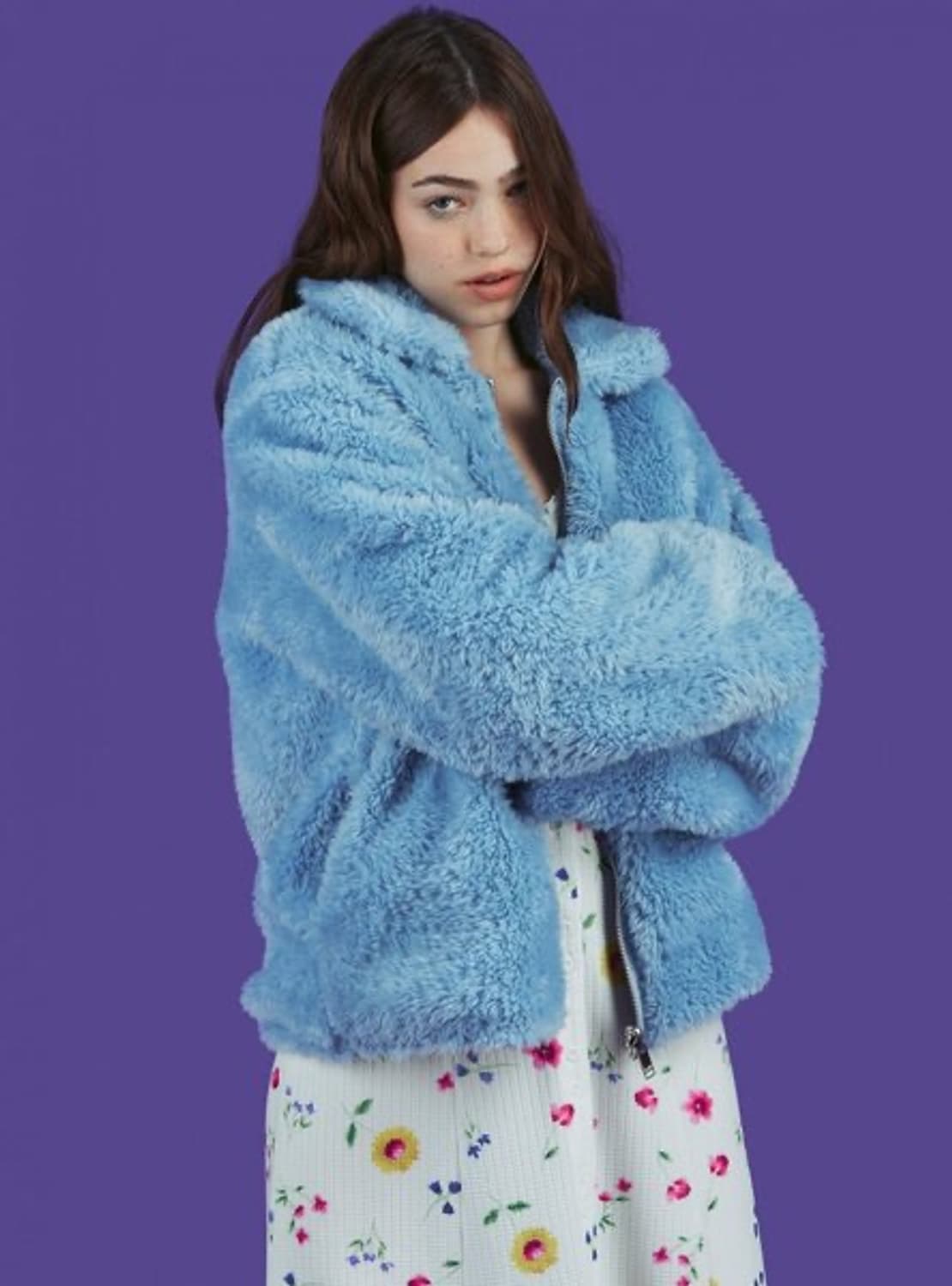 unif 유니프 ice jacket 하늘색 리버시블 패딩 자켓 후리스 상품이미지6