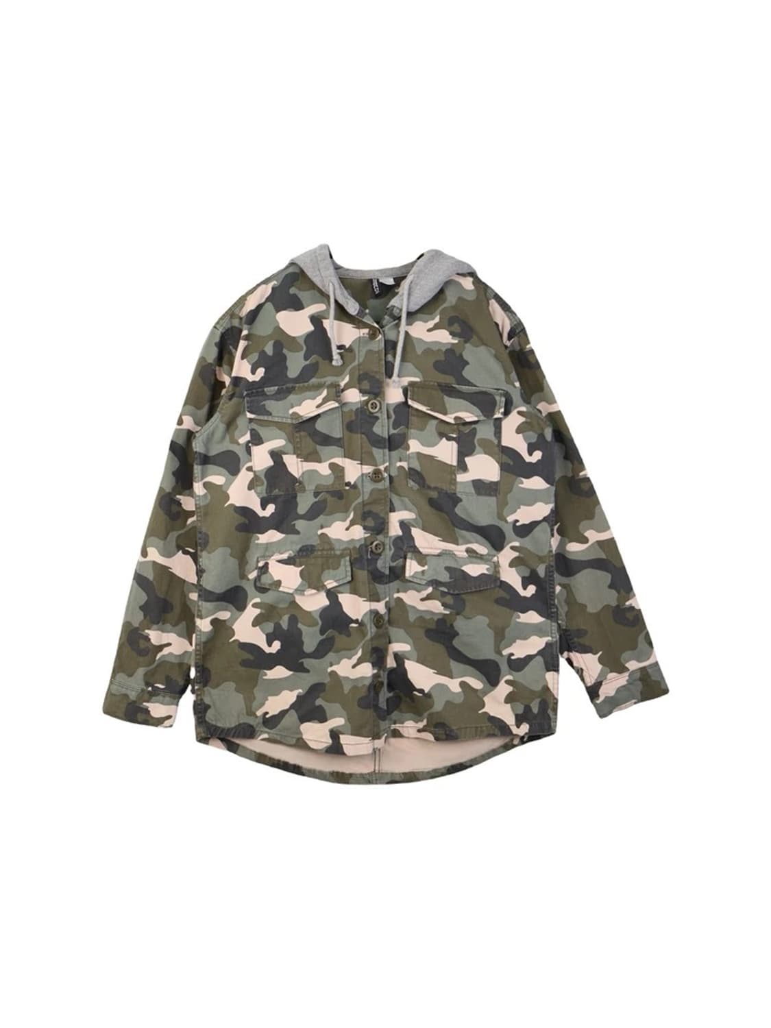 H&M 카키 후드집업 자켓 상품이미지5