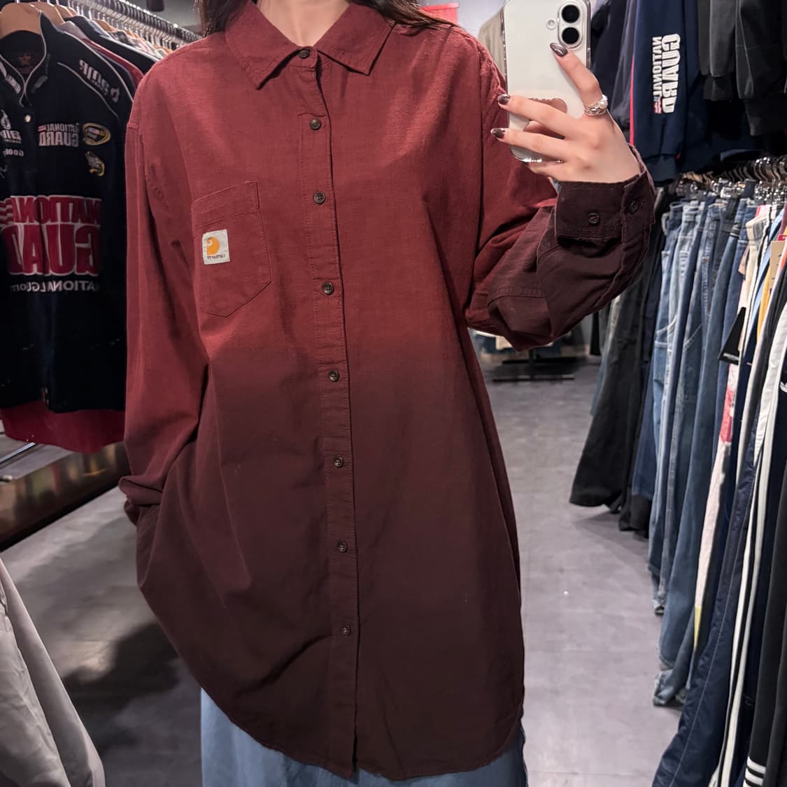 [IM] Carhartt 칼하트 긴팔 셔츠 버건디 상품이미지3