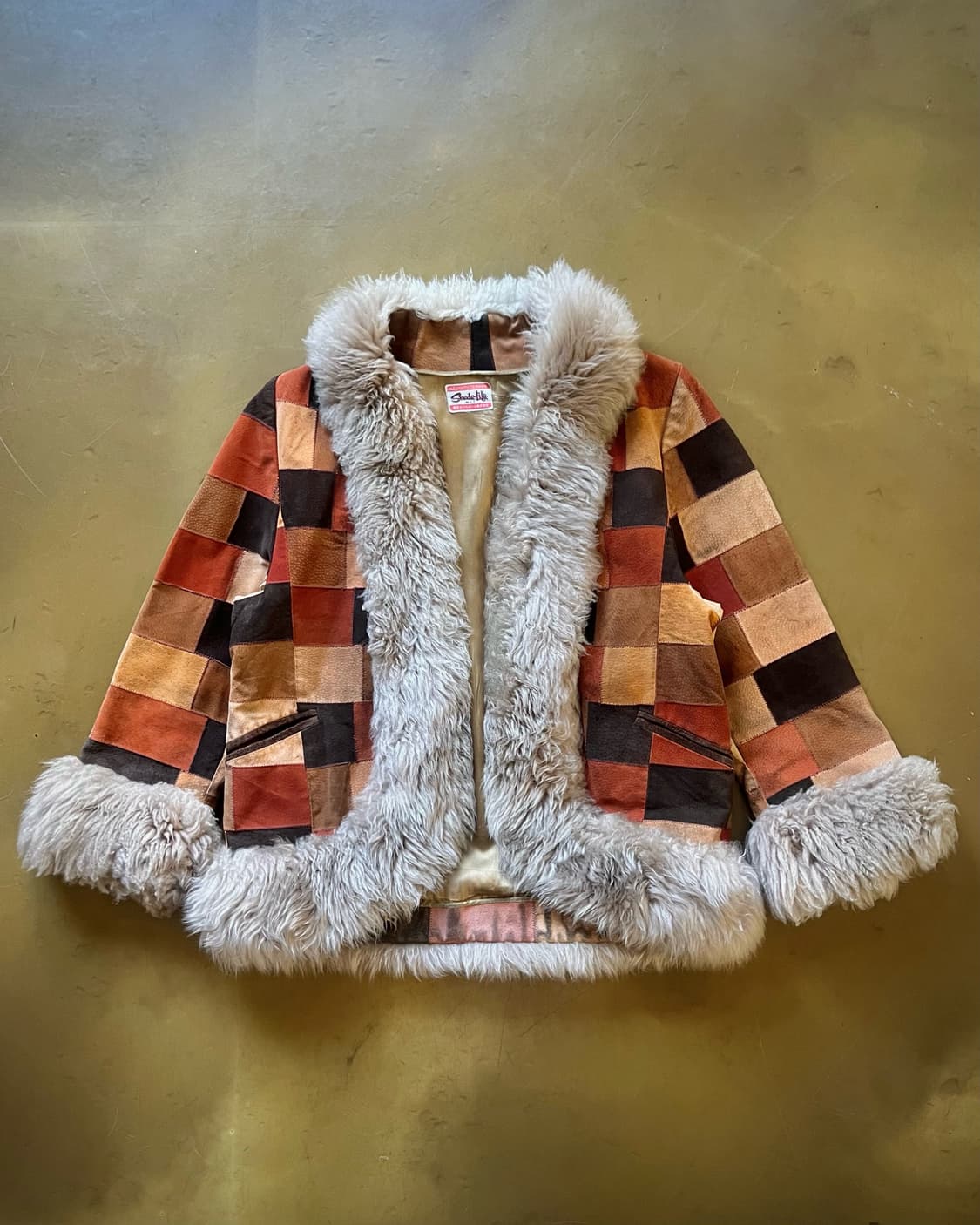 1970-80s Moon Bat Leather Lamb Fur JK 상품이미지3