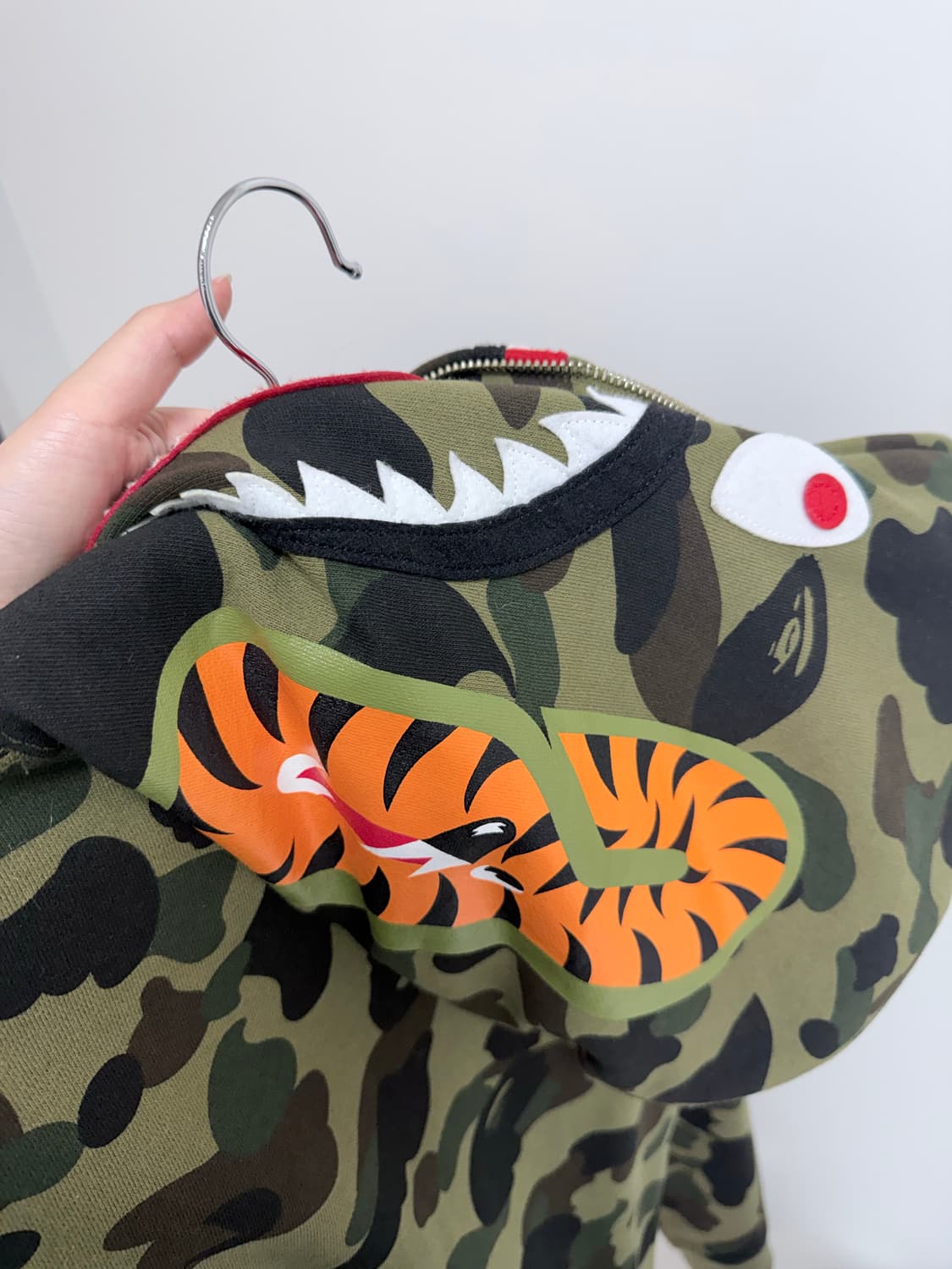 베이프 퍼스트 카모 샤크 후드집업 아미그린S 상품이미지5