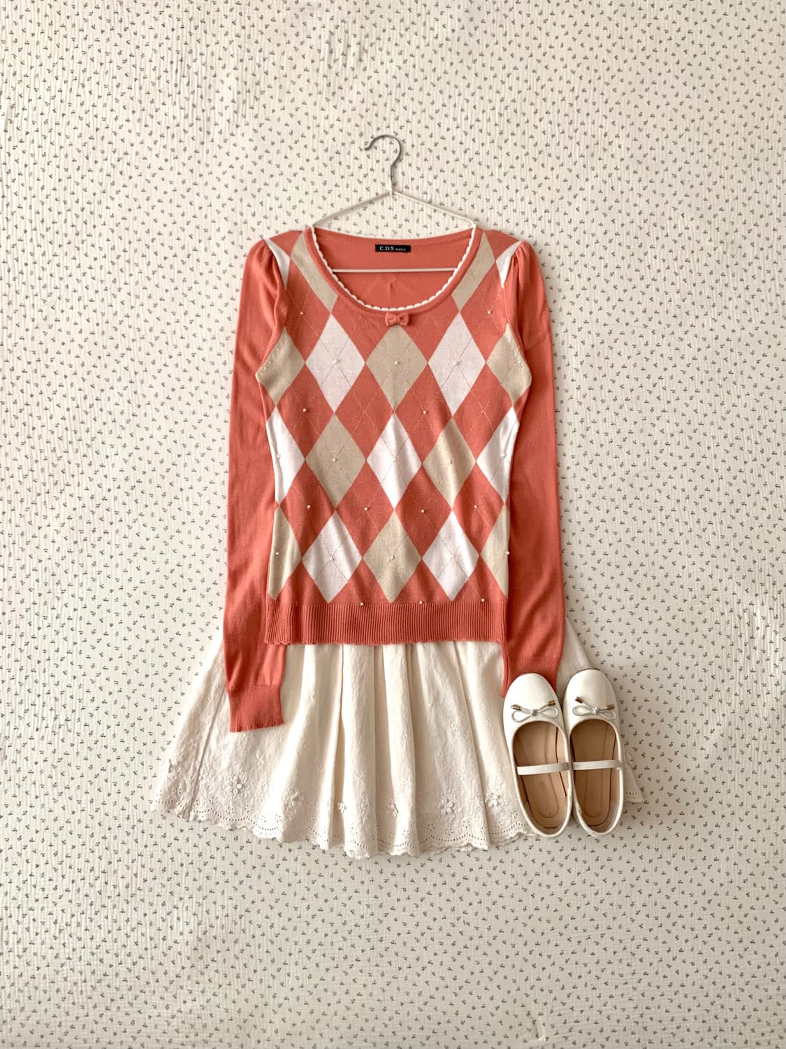 C.D.S 핑크 아가일 로걀탑 상품이미지5