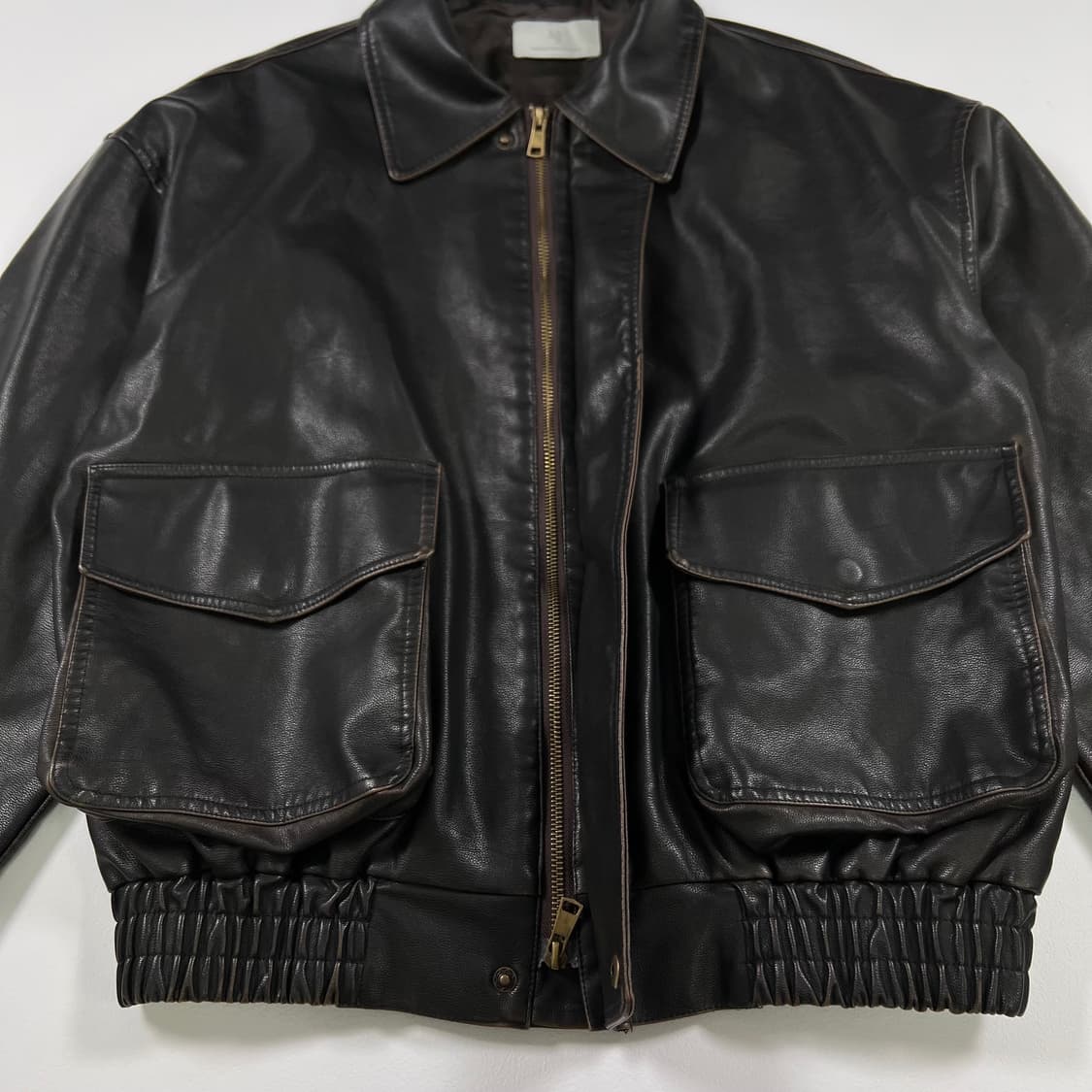 MJ 빈티지 레더 봄버 자켓 상품이미지5