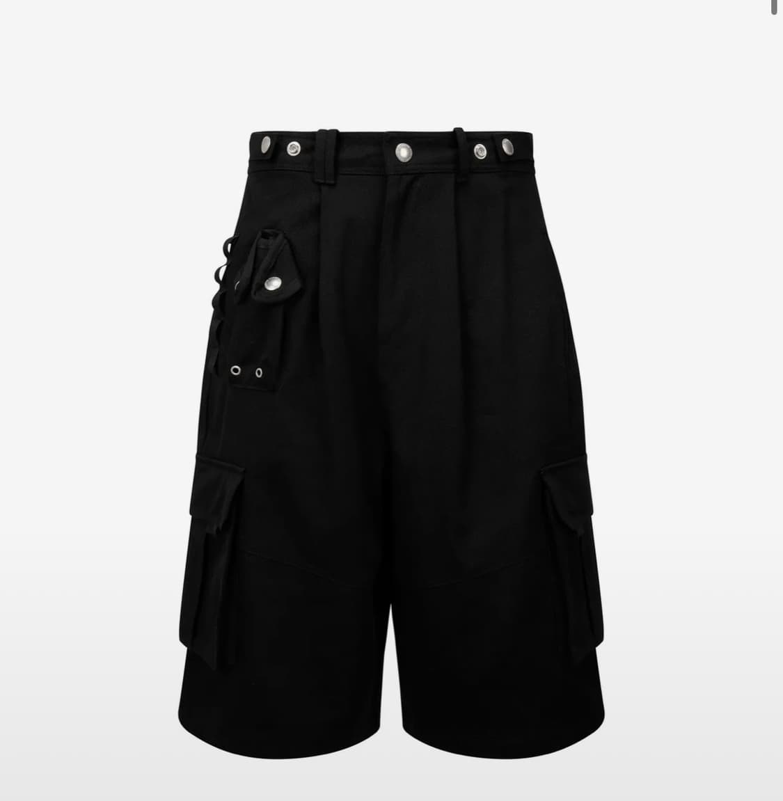 나체 WIDE CARGO HALF PANTS (UNISEX) BLACK 상품이미지2
