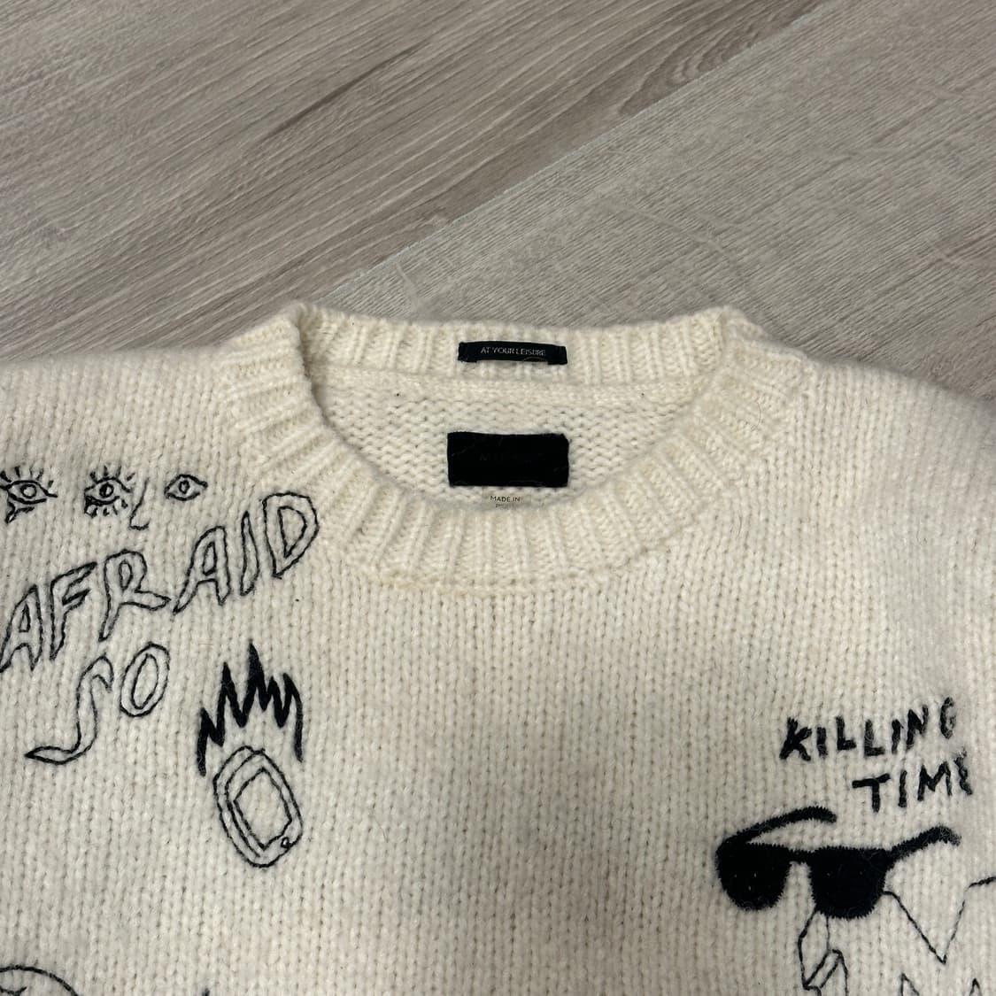 마더 스케치 자수 니트 상품이미지5