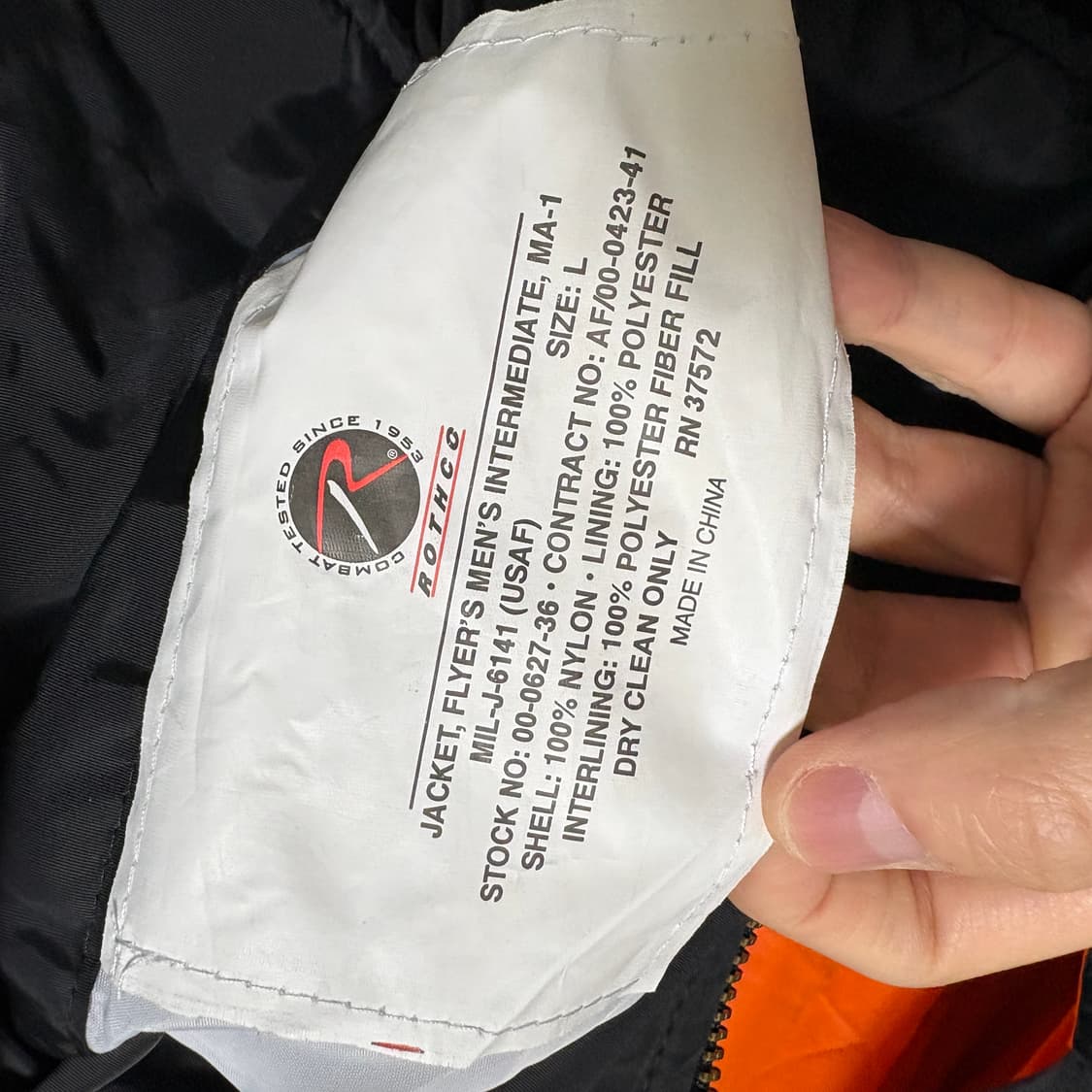 로스코 USAF MA-1 항공점퍼 / 블랙, L 상품이미지8