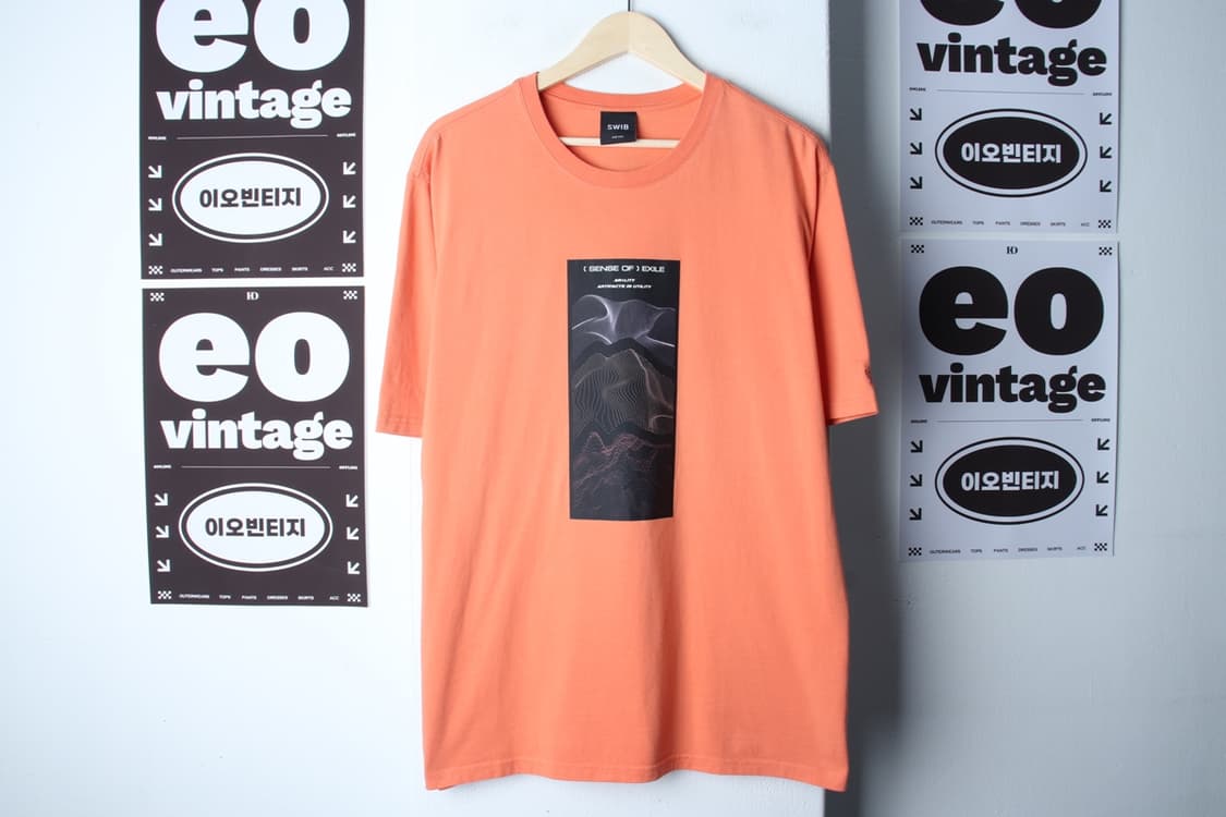 (XL-2XL) 스위브 반팔 티셔츠 그래픽 오렌지 올드스쿨-H32800 상품이미지2