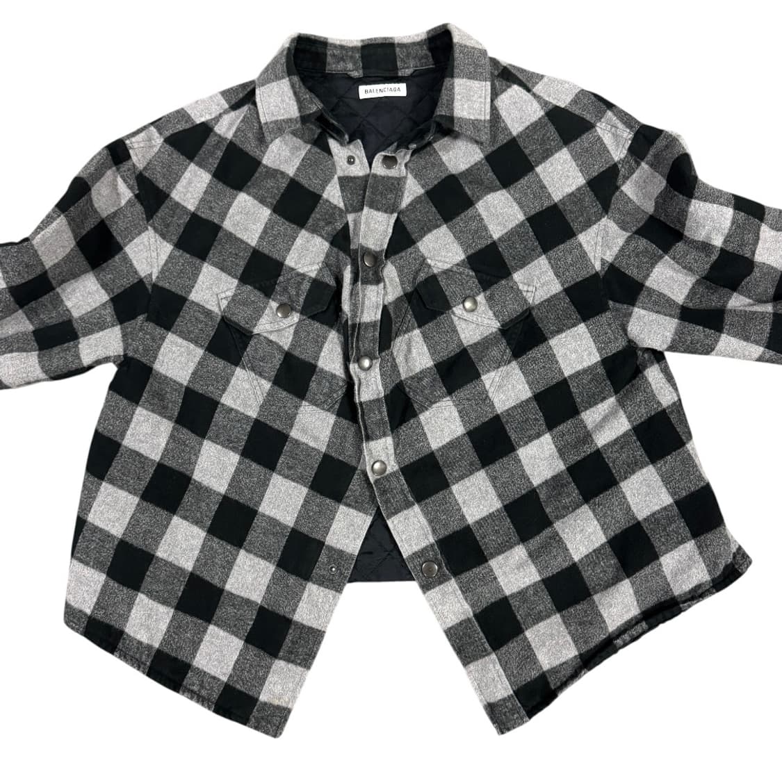 Balenciaga 발렌시아가 체크 플란넬 스윙 셔츠 자켓 상품이미지3