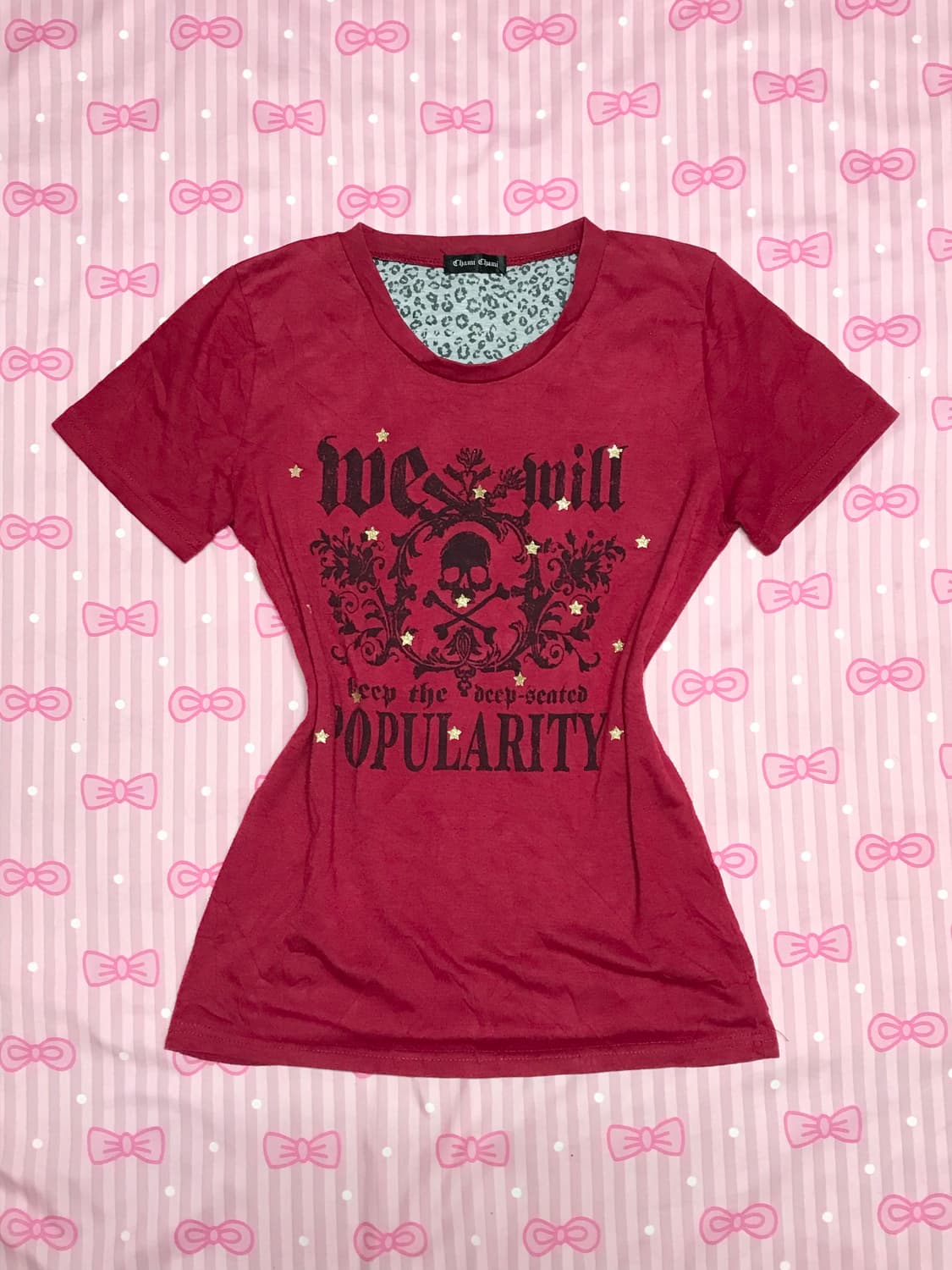 해골 그래픽 펑크 레드 상품이미지1