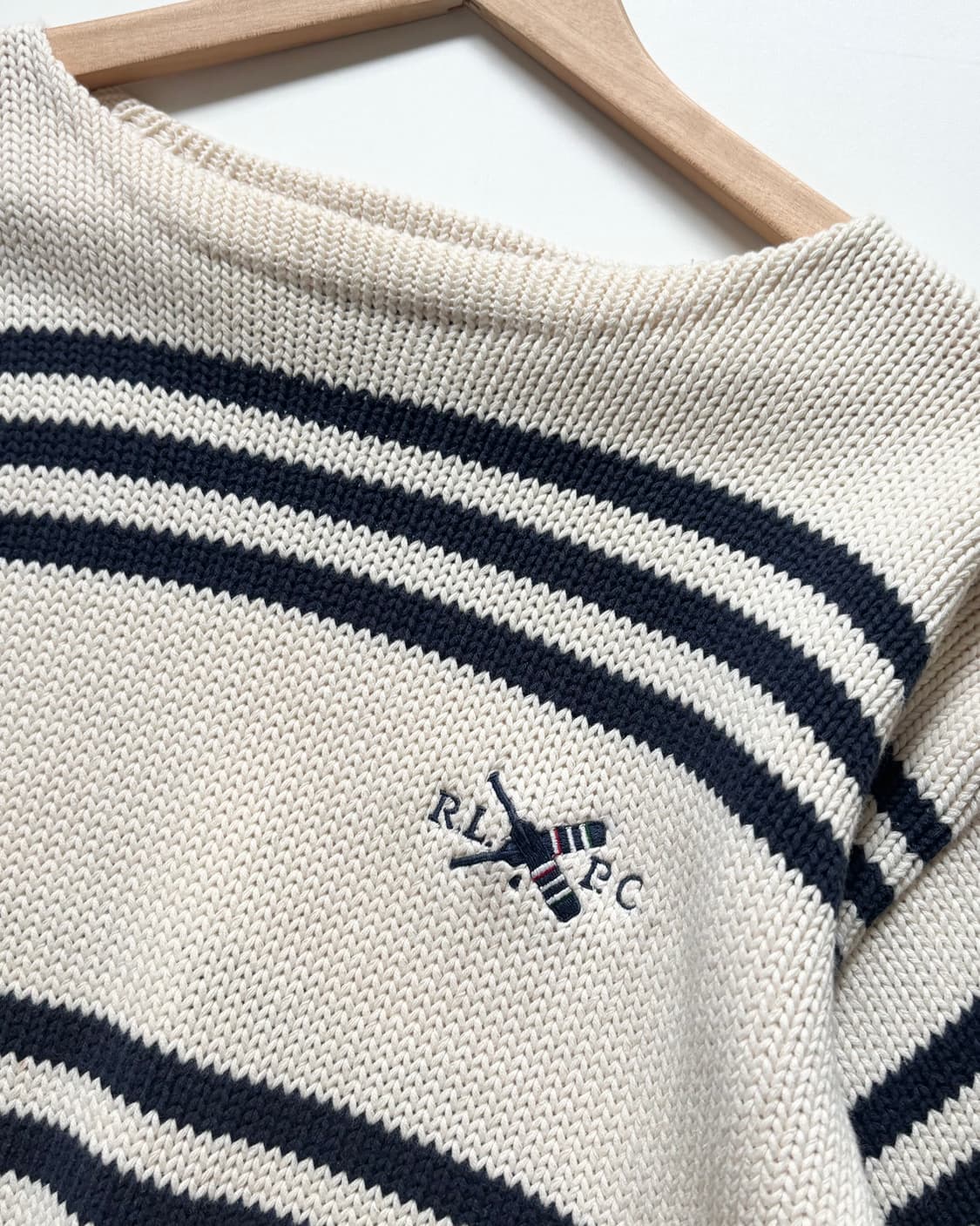 Polo 폴로 랄프로렌 90’s RLPC로고 단가라 보트넥 코튼 니트 상품이미지6